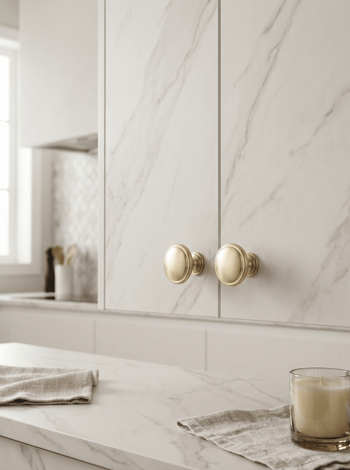 Premium Zinc Alloy Decorative Cabinet Knobs, Classic Round Furniture Pull Knobs for Kitchen Cabinet