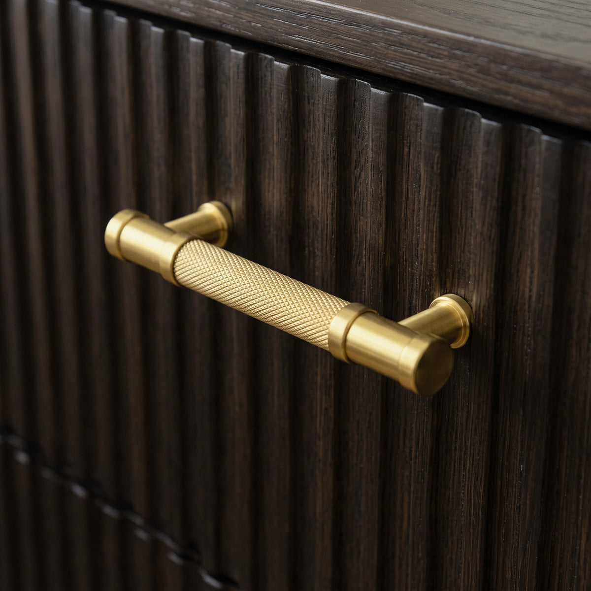 Knurled Metal Alloy Vintage Bronze Bar Pull Kitchen Hardware
