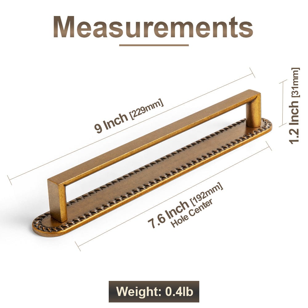 2 Pack Long Cabinet Bar Pulls with Back Plates Solid Drawer Handles Set
