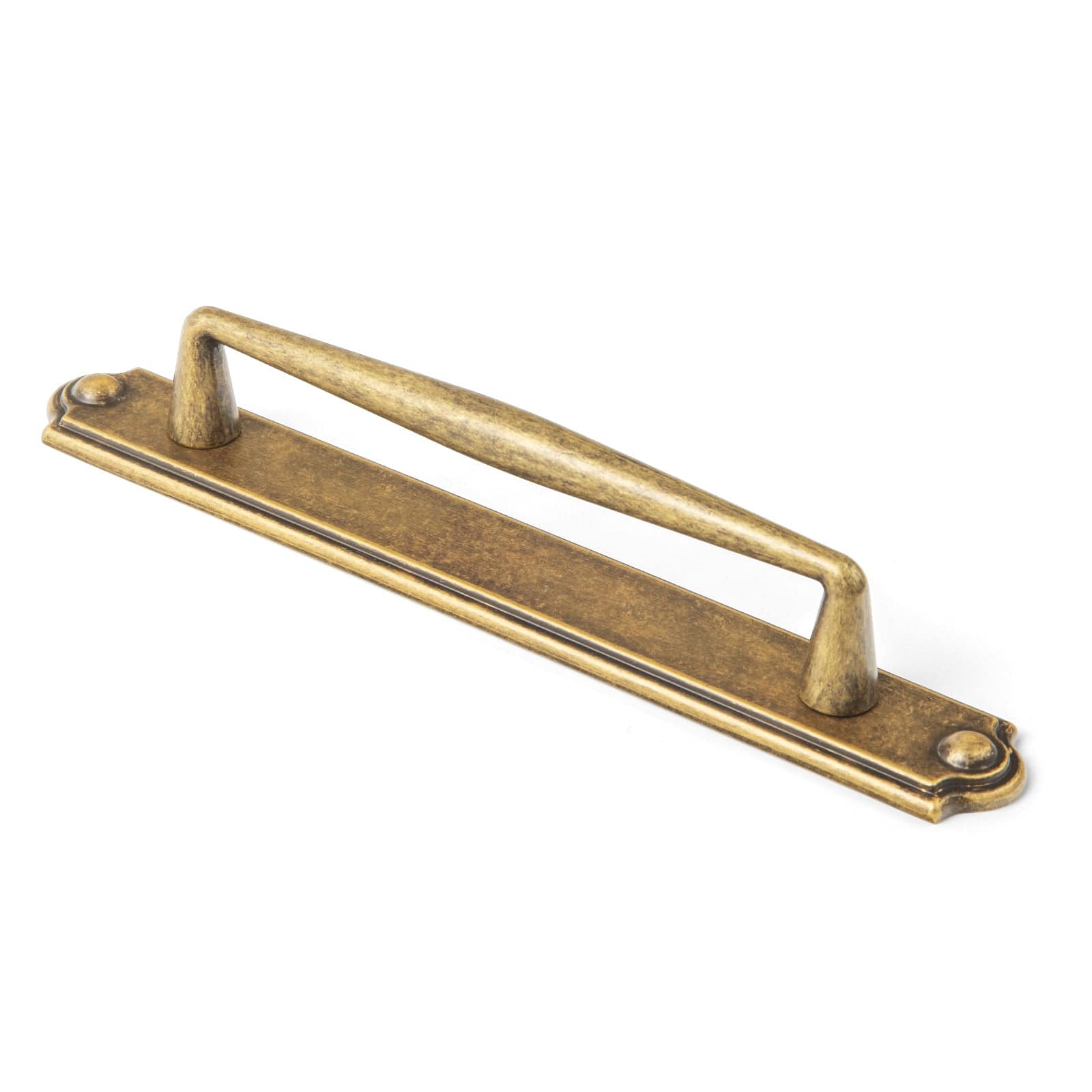 2 Pack Vintage Zinc Alloy Cabinet Pulls with Back Plate - Furniture Handles for Kitchen Cupboards
