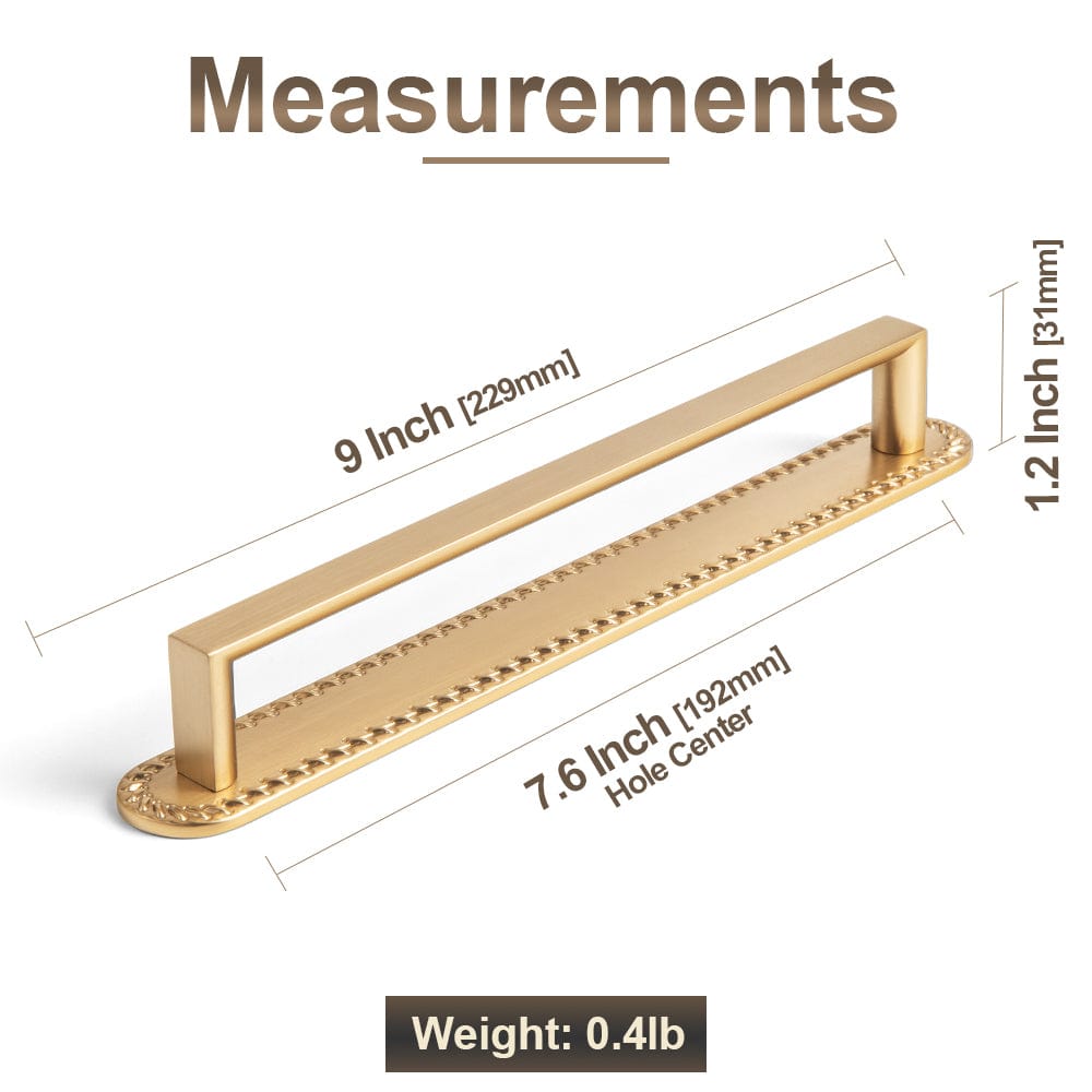 2 Pack Long Cabinet Bar Pulls with Back Plates Solid Drawer Handles Set