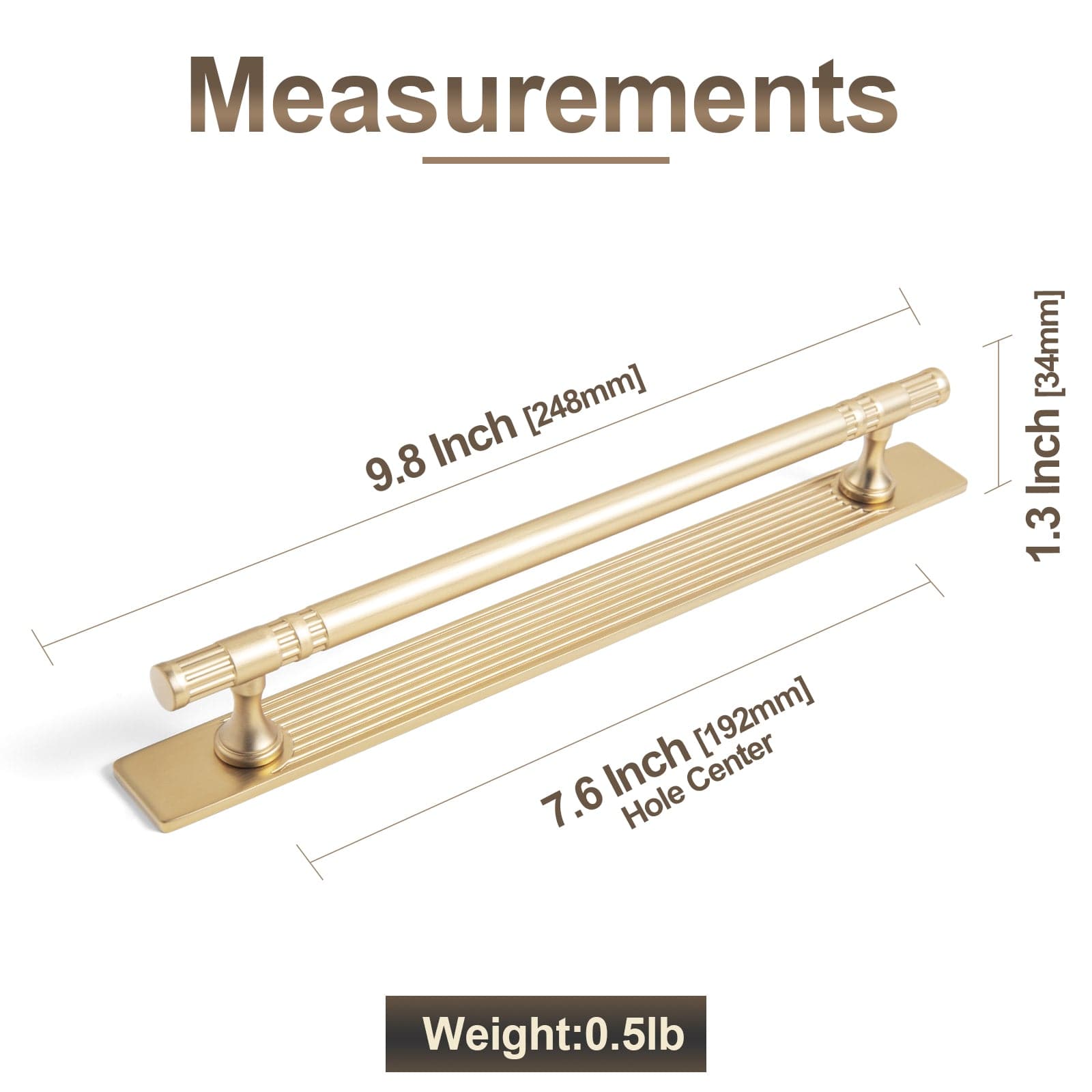 2 Pack Elegant Linear Shape Cabinet Handles Zinc Alloy Drawer Pulls with Back Plate