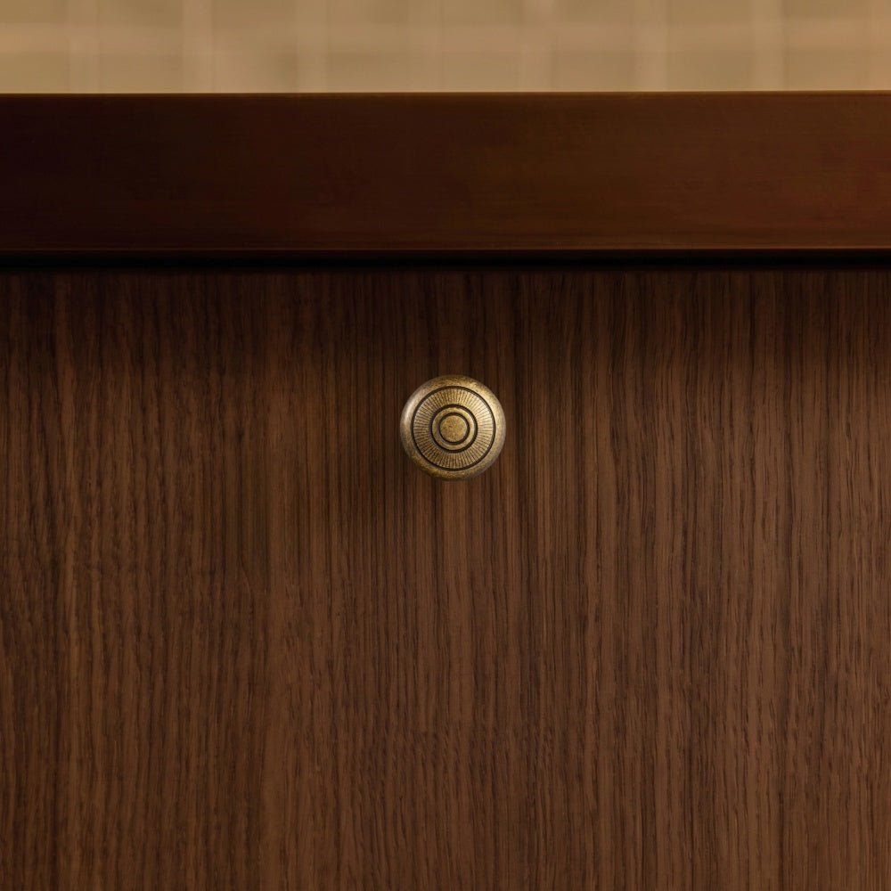 Sunburst Embossed Round Zinc Alloy Cabinet Knobs, Vintage Radial Pattern Drawer Knob for Dresser Wardrobe