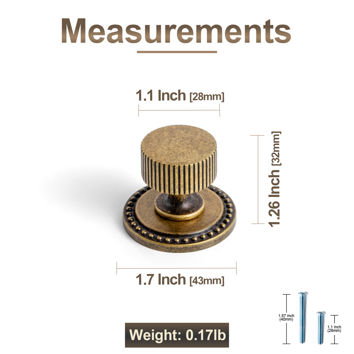 6 Pack Knurled Zinc Alloy Cabinet Knob with Assorted Decorative Backplates, Drawer Single Hole Knob