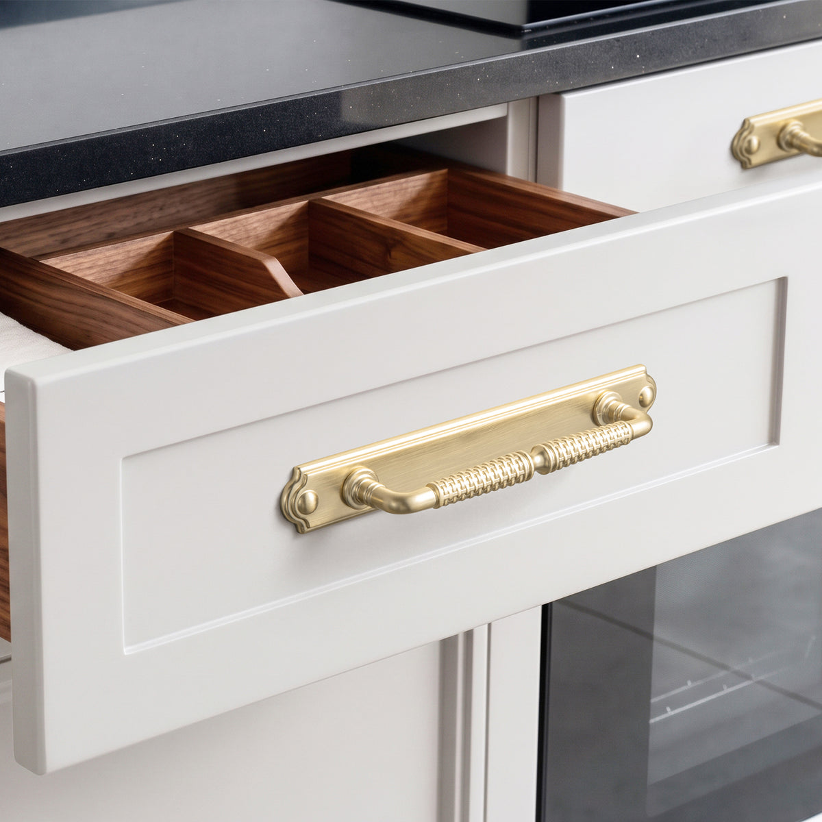 2 Pack Vintage Textured Zinc Alloy Drawer Pull Handles with Backplates for Cabinet & Furniture