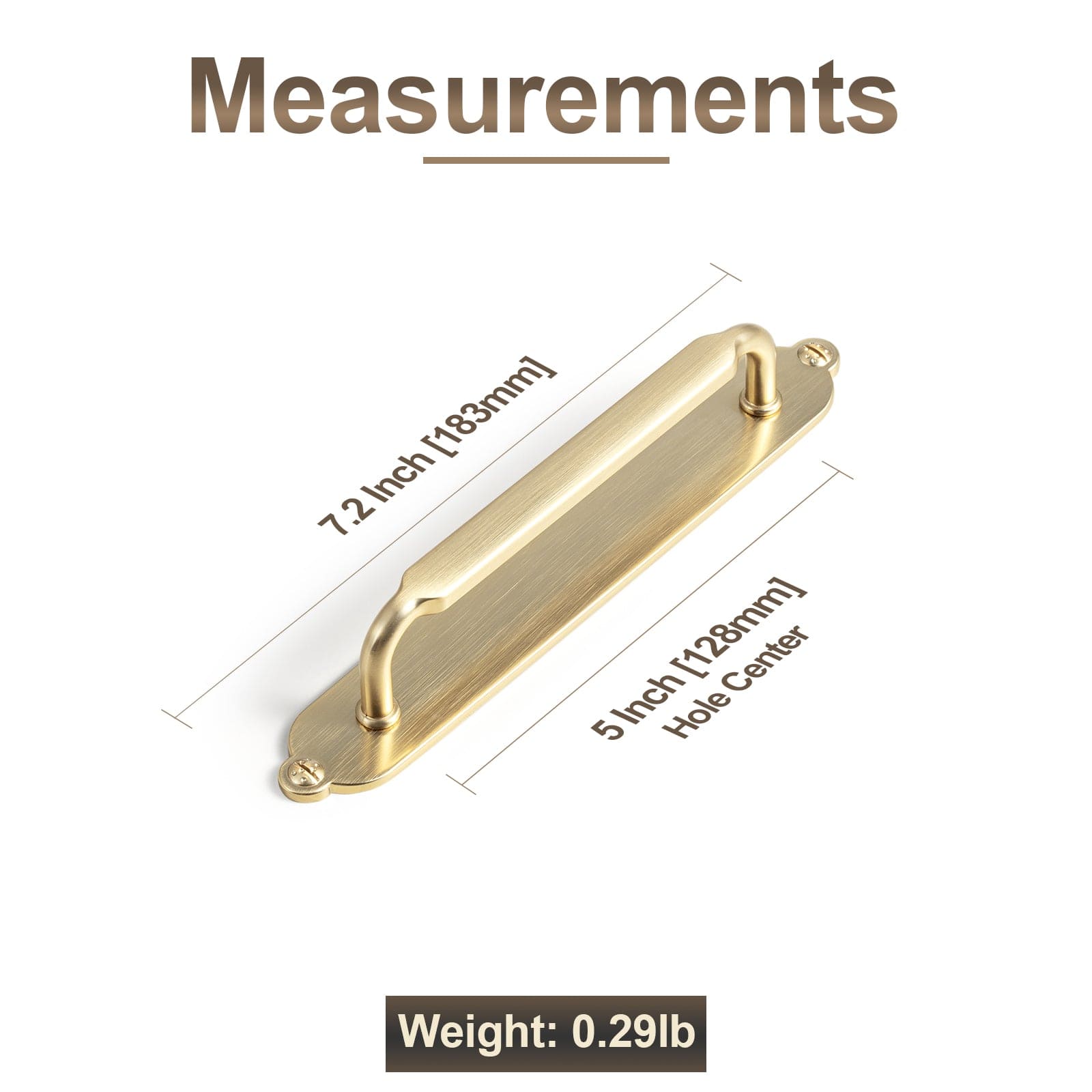 2 Pack Antique Brass Cabinet Pulls with Back Plate Zinc Alloy Drawer Handle with Long Back Plate
