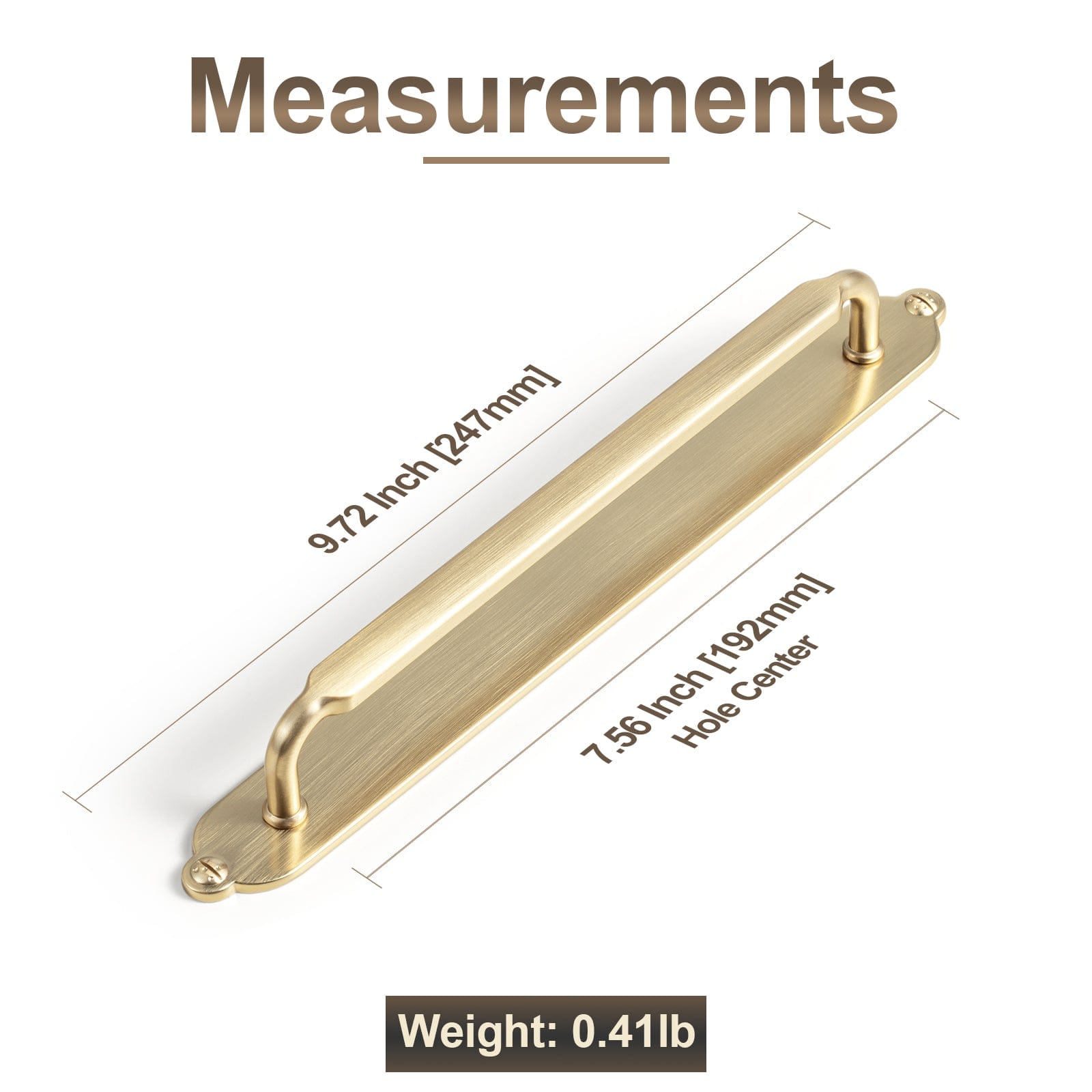 2 Pack Antique Brass Cabinet Pulls with Back Plate Zinc Alloy Drawer Handle with Long Back Plate