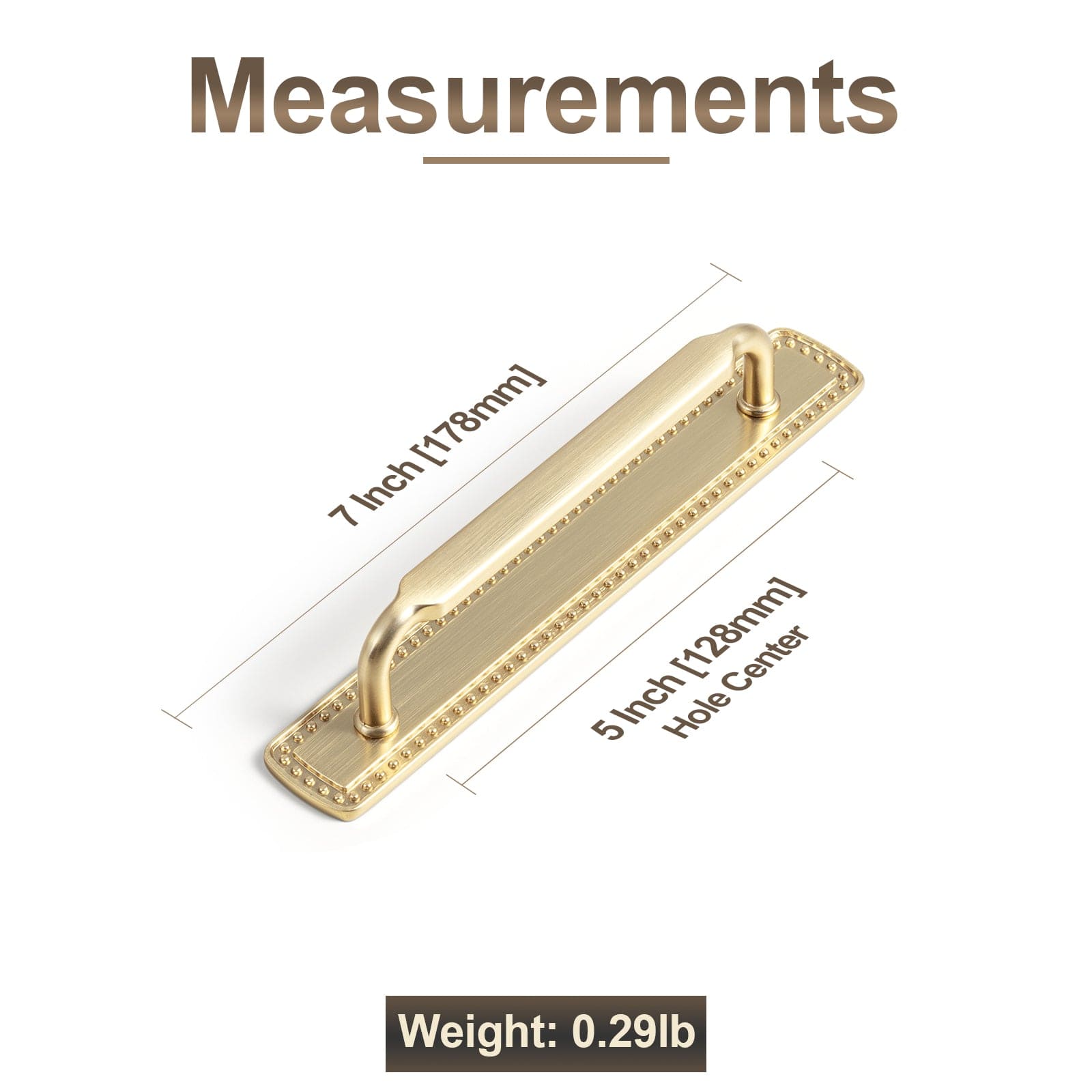 2 Pack Antique Brass Cabinet Pulls with Back Plate Zinc Alloy Drawer Handle with Long Back Plate