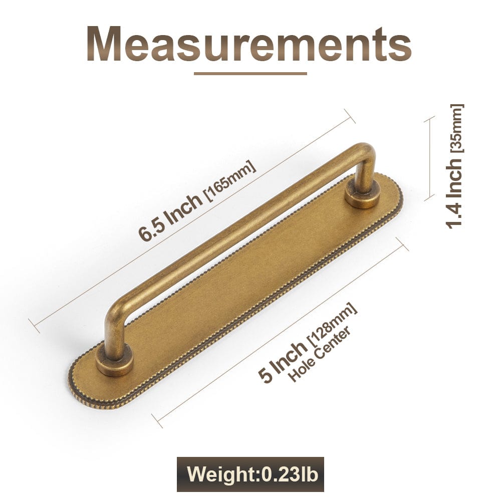 2 Pack Cabinet Bar Pulls with Back Plate Vintage Drawer Handles Home Improvement Hardware
