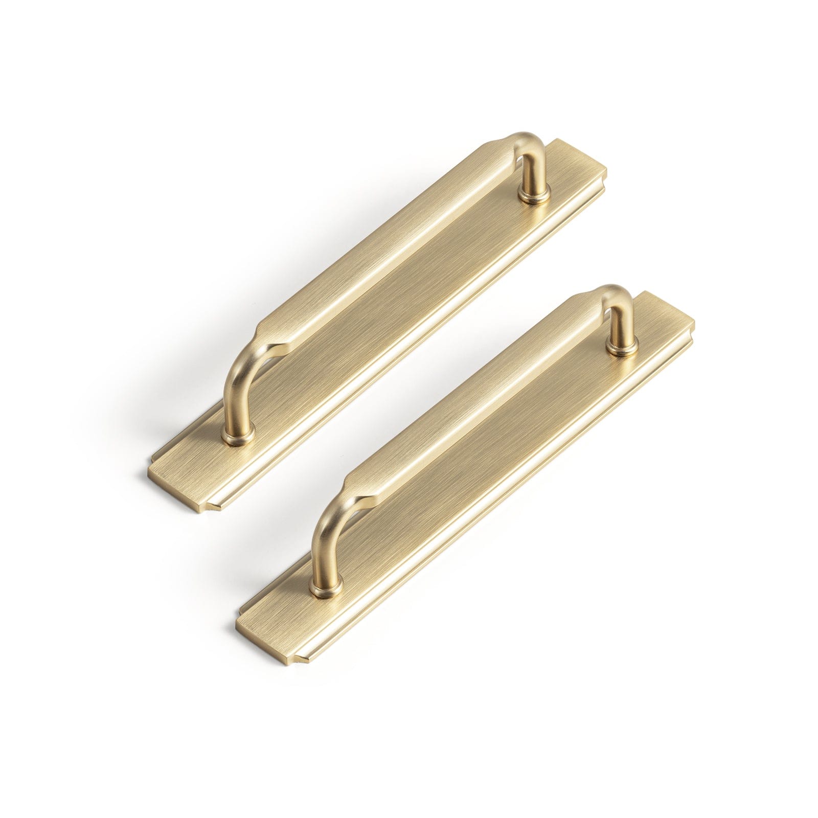 2 Pack Antique Brass Cabinet Pulls with Back Plate Zinc Alloy Drawer Handle with Long Back Plate