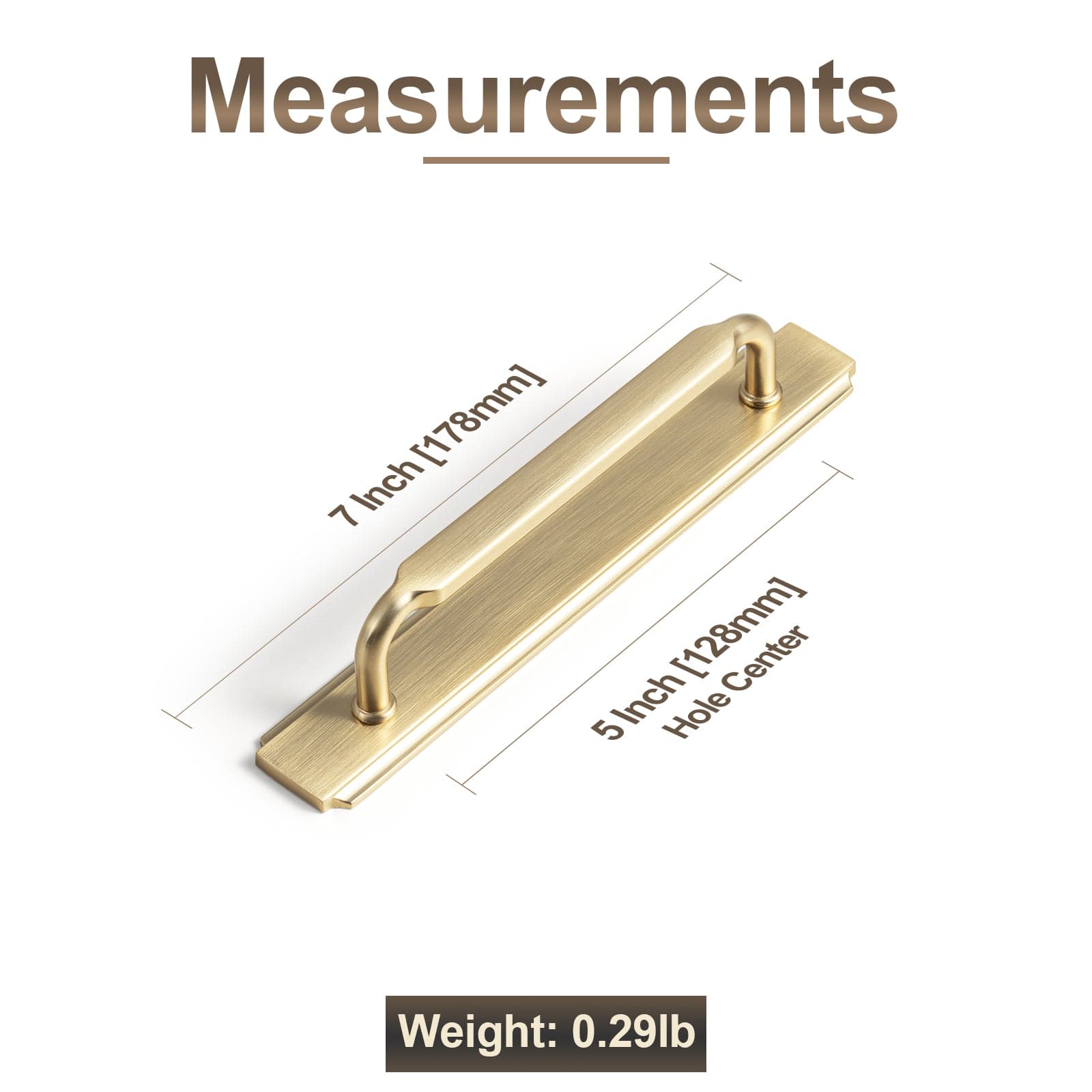 2 Pack Antique Brass Cabinet Pulls with Back Plate Zinc Alloy Drawer Handle with Long Back Plate