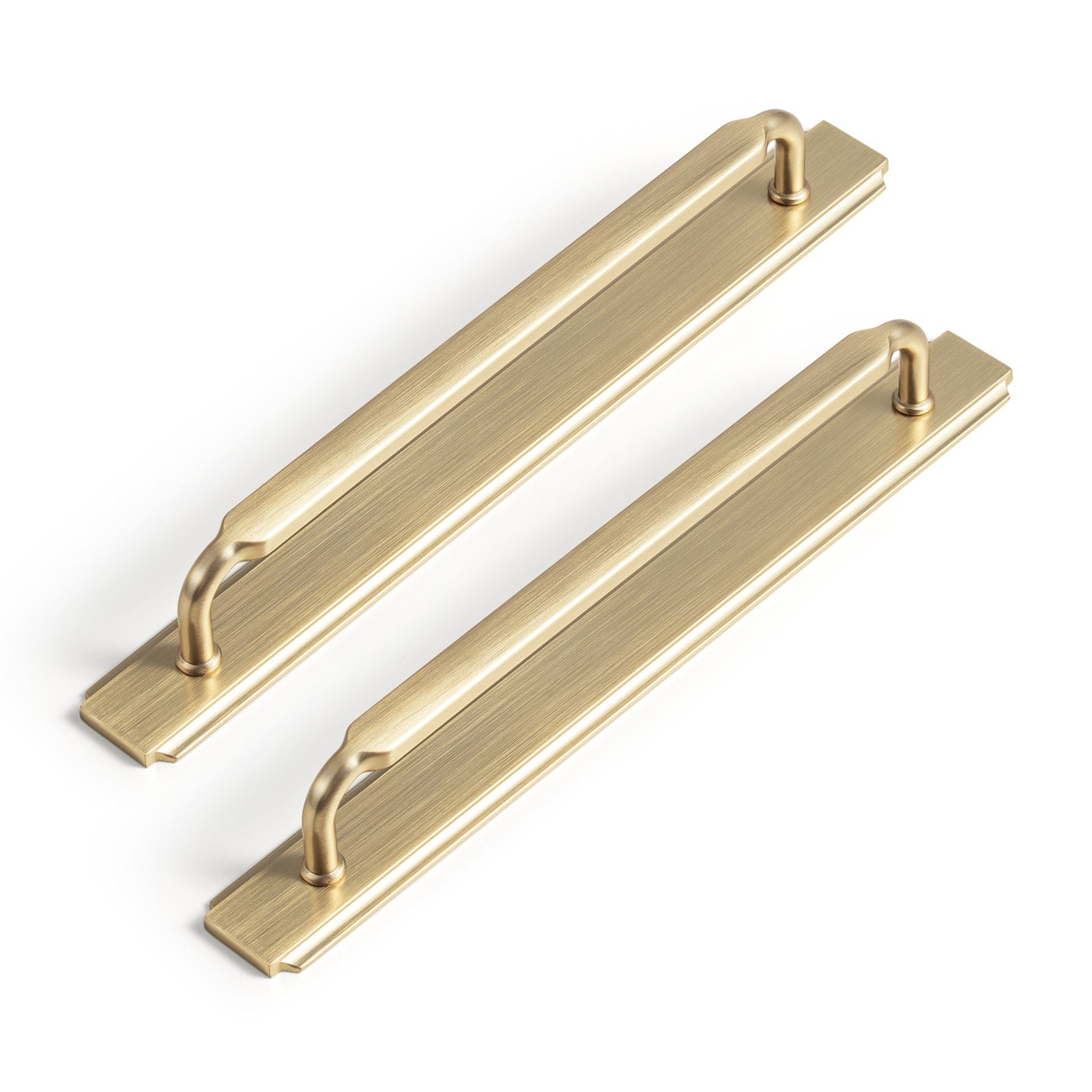 2 Pack Antique Brass Cabinet Pulls with Back Plate Zinc Alloy Drawer Handle with Long Back Plate