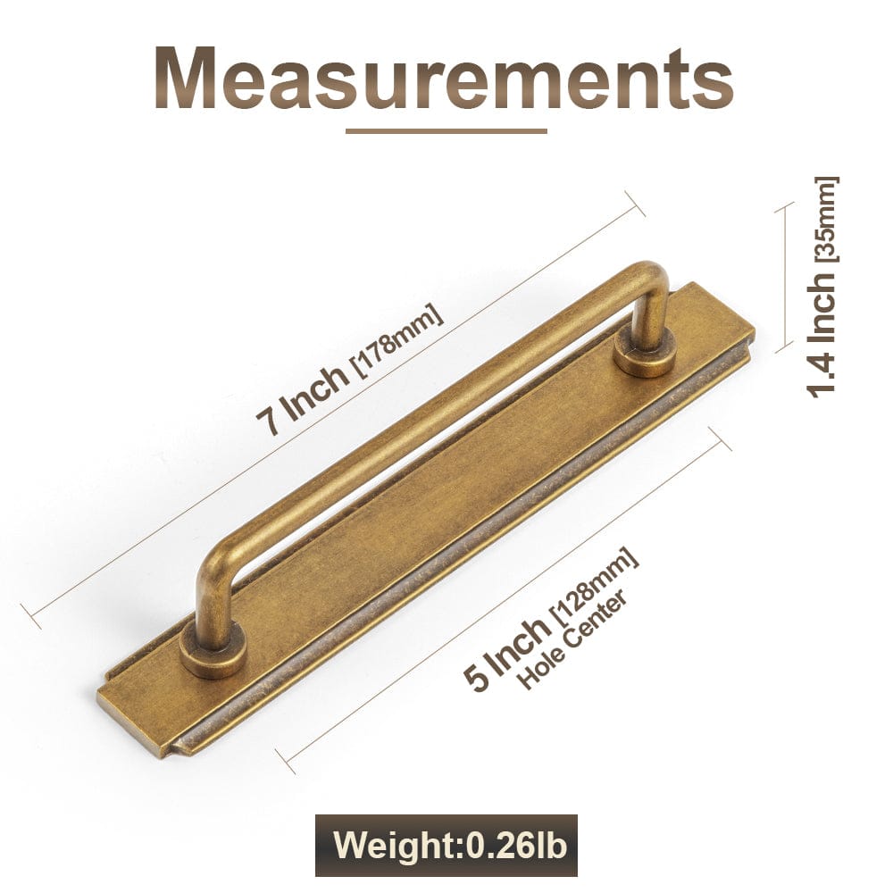 2 Pack Cabinet Bar Pulls with Back Plate Vintage Drawer Handles Home Improvement Hardware