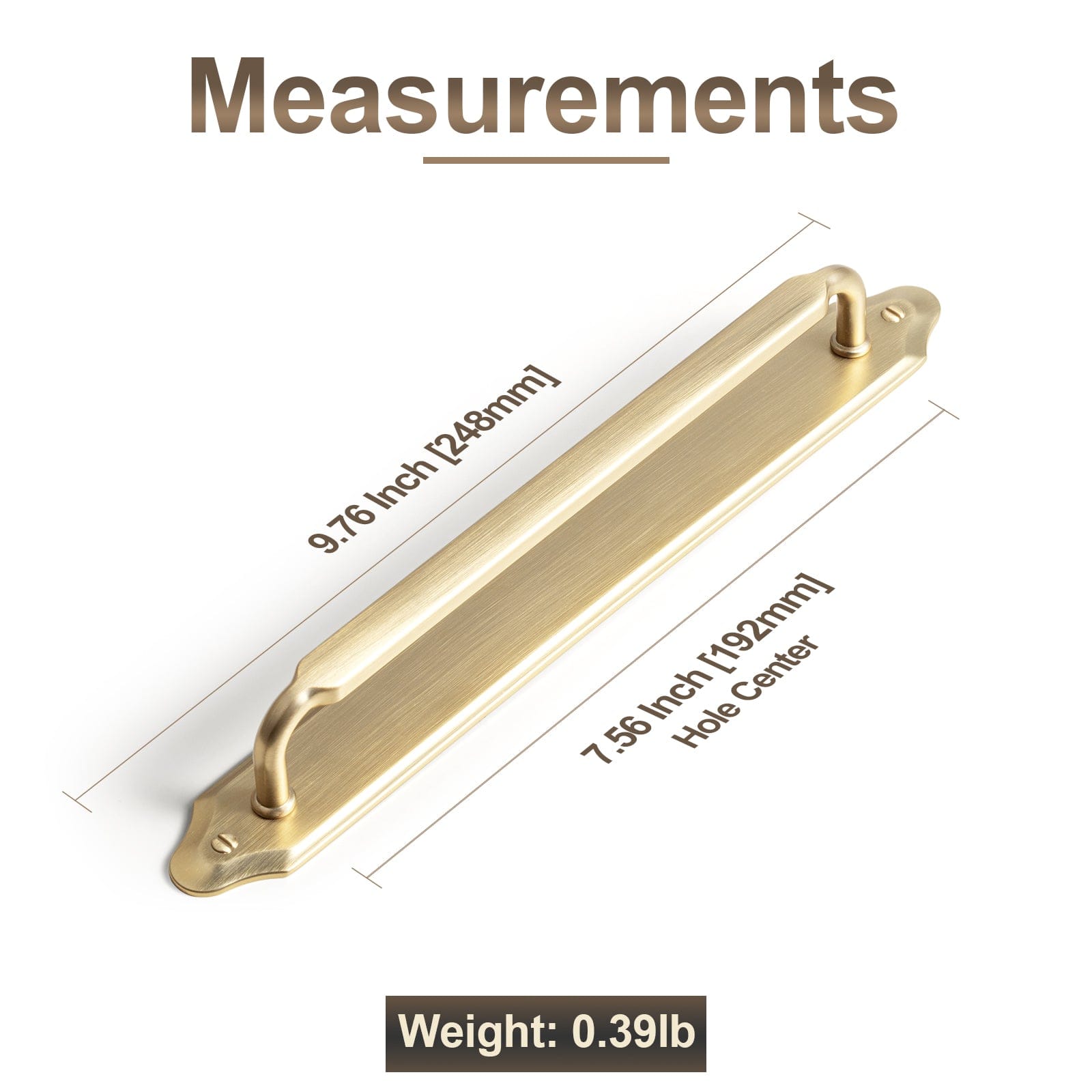 2 Pack Antique Brass Cabinet Pulls with Back Plate Zinc Alloy Drawer Handle with Long Back Plate