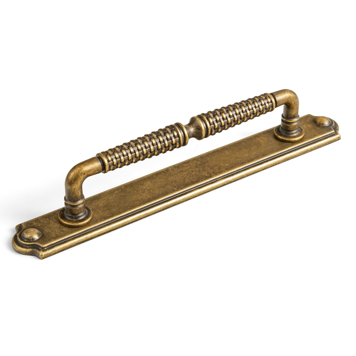 2 Pack Vintage Textured Zinc Alloy Drawer Pull Handles with Backplates for Cabinet & Furniture
