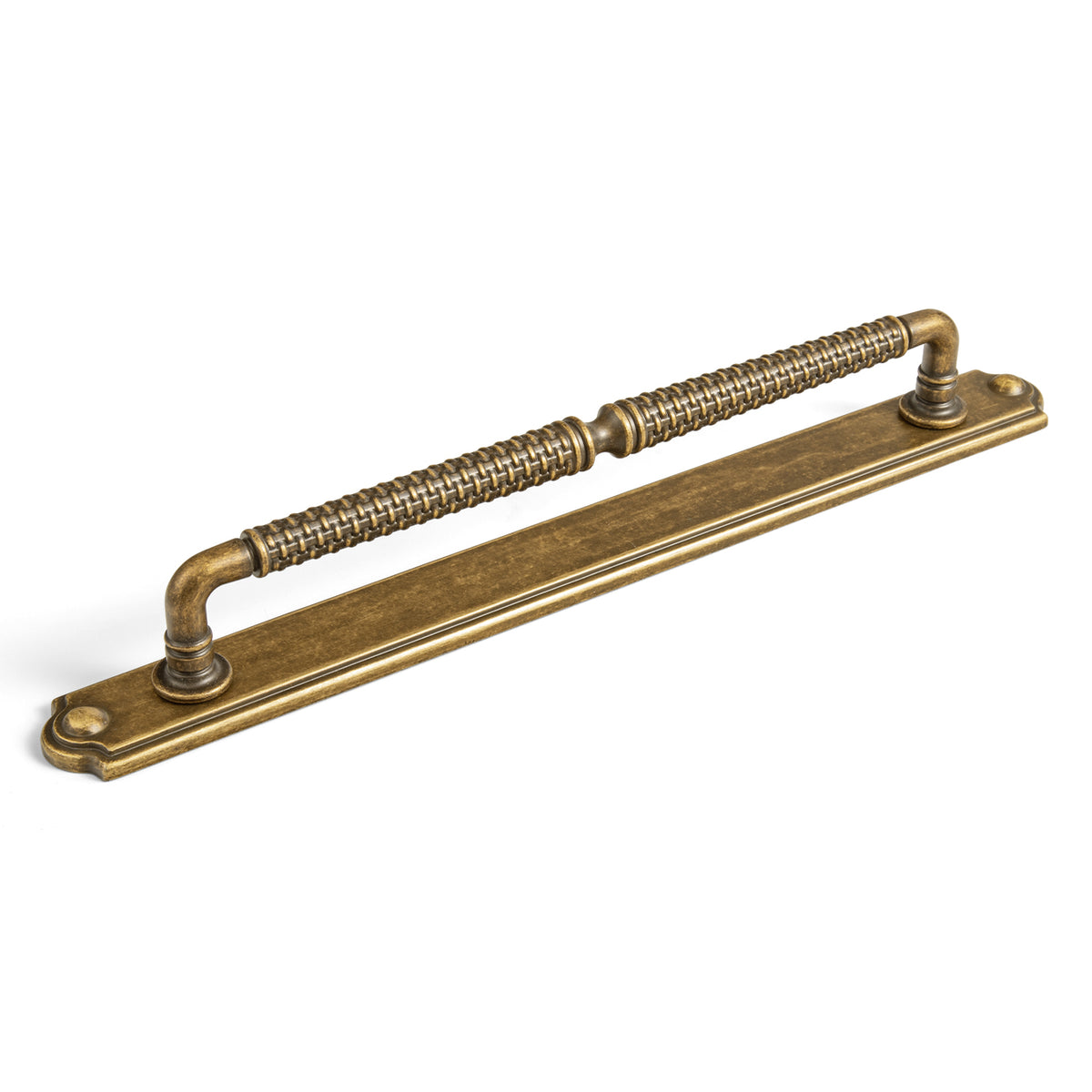 2 Pack Vintage Textured Zinc Alloy Drawer Pull Handles with Backplates for Cabinet & Furniture