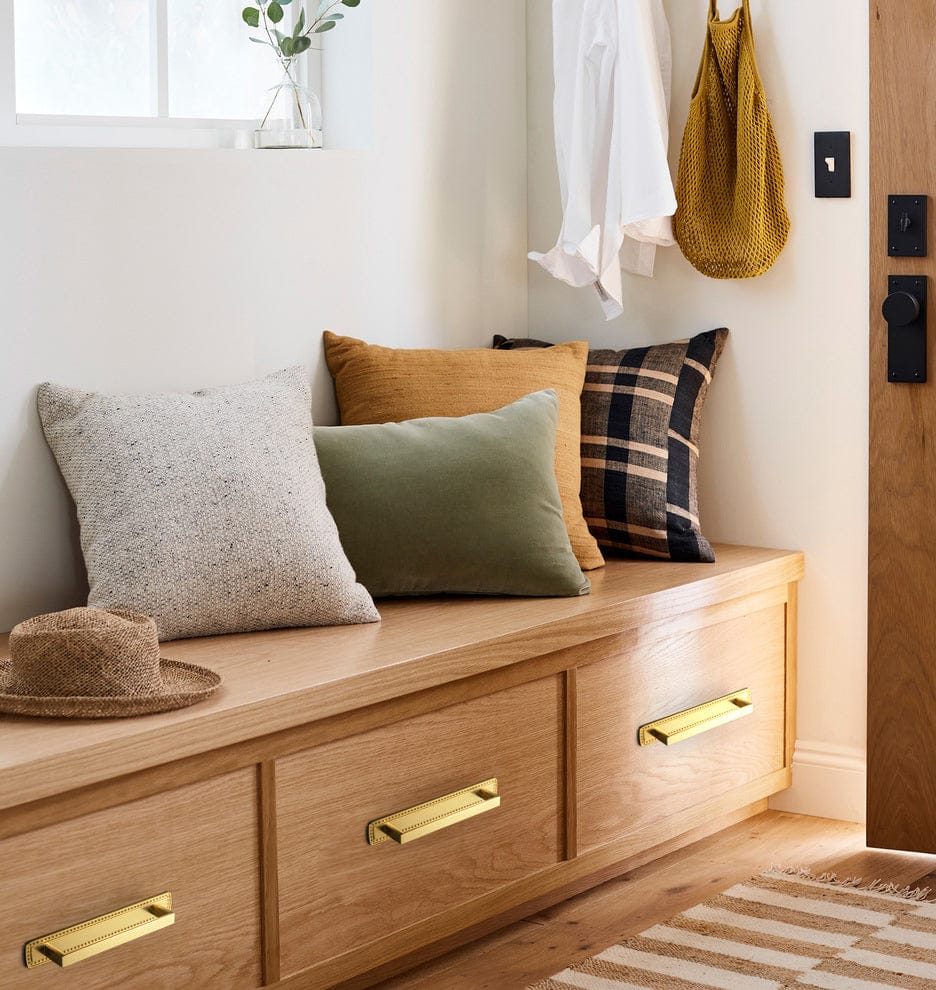 2 Pack Long Cabinet Bar Pulls with Back Plates Solid Drawer Handles Set