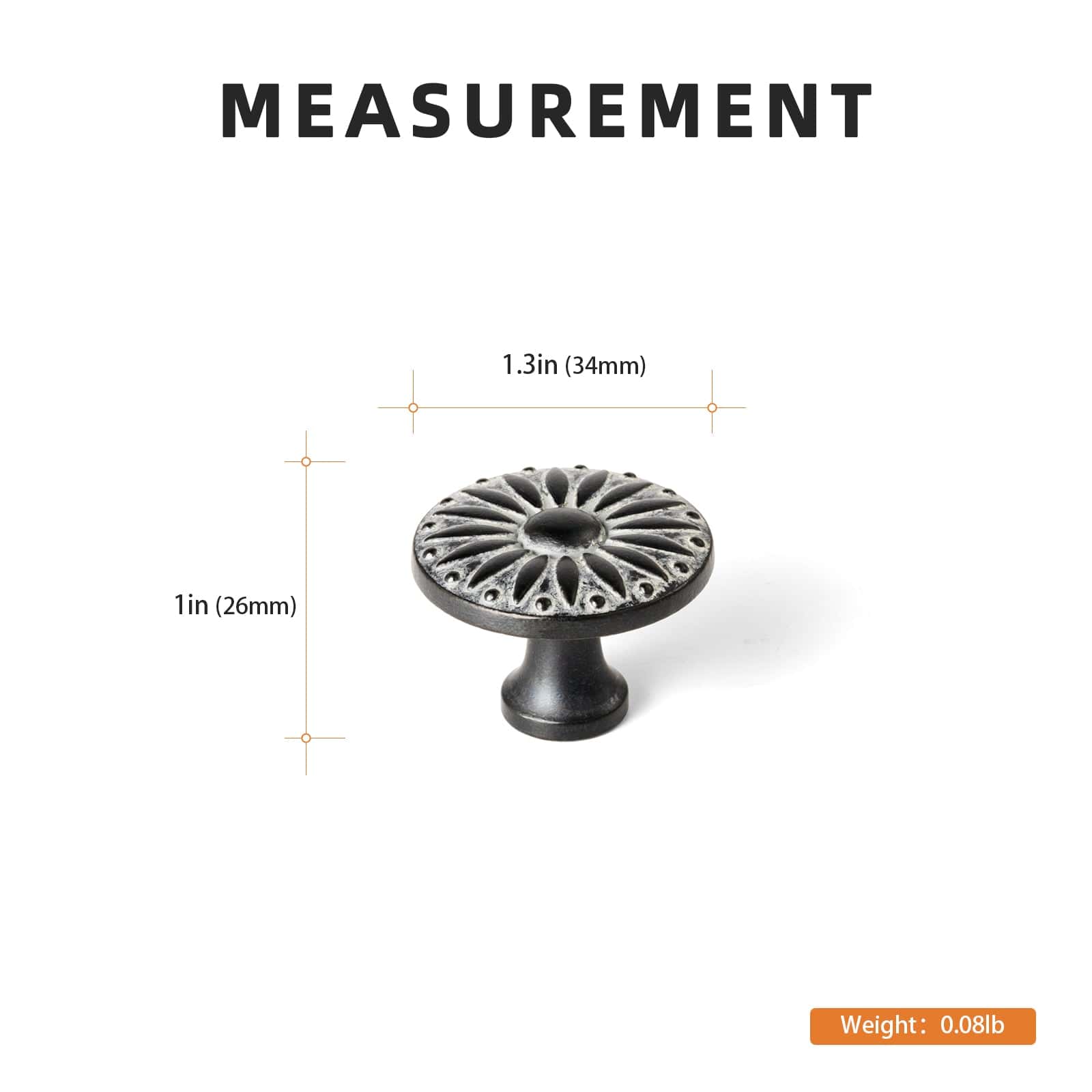 Sunflower Floral Embossed Cabinet Knobs Assorted Distressed Zinc Alloy Furniture Hardware