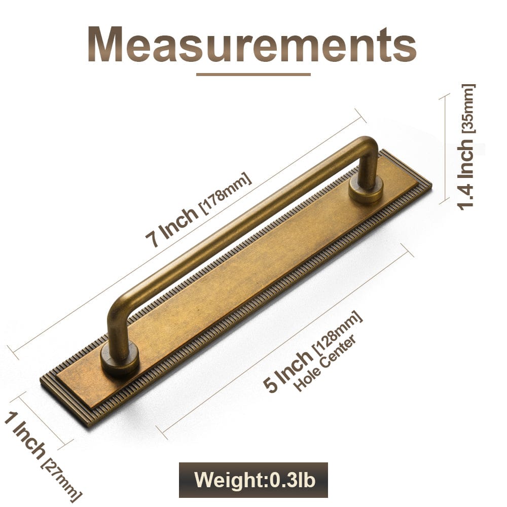 2 Pack Cabinet Bar Pulls with Back Plate Vintage Drawer Handles Home Improvement Hardware