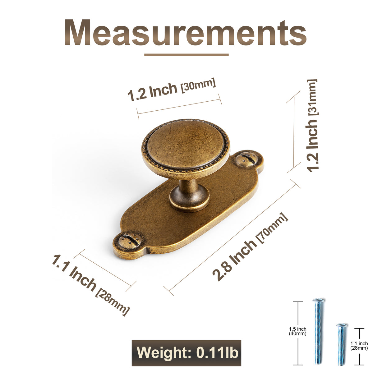 Classic Round Design Cabinet Knobs with Toothed Rim for Kitchen Drawers