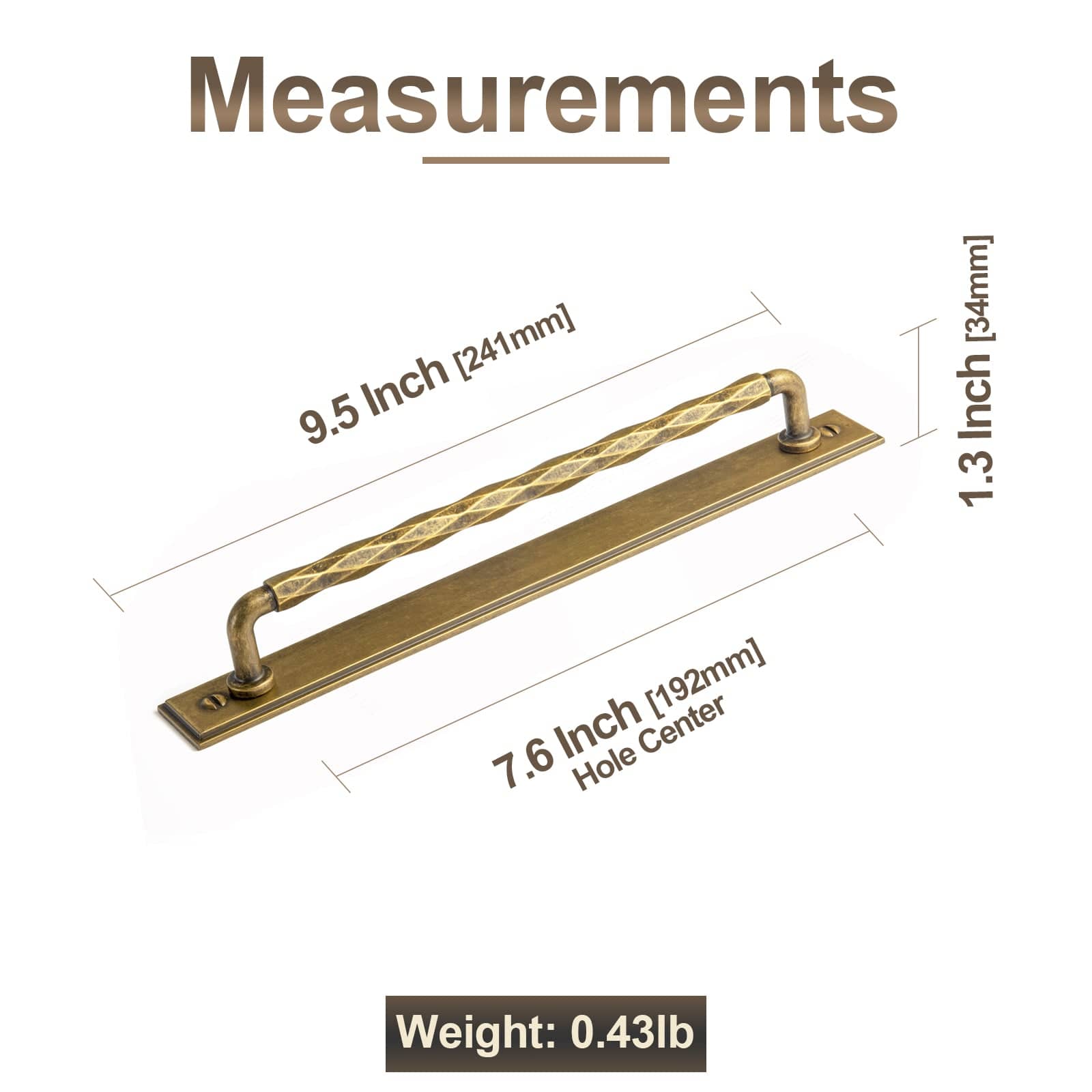 2 Pack Zinc Alloy Drawer Pulls with Back Plate Twisted Design Decorative Handles for Kitchen Cabinets