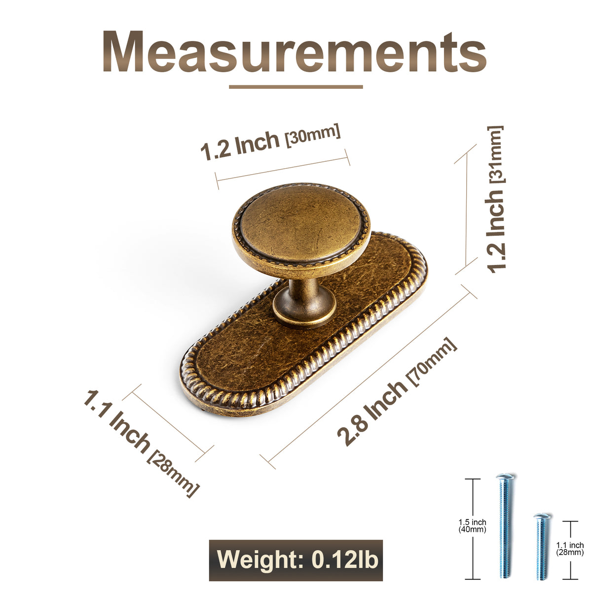 Classic Round Design Cabinet Knobs with Toothed Rim for Kitchen Drawers