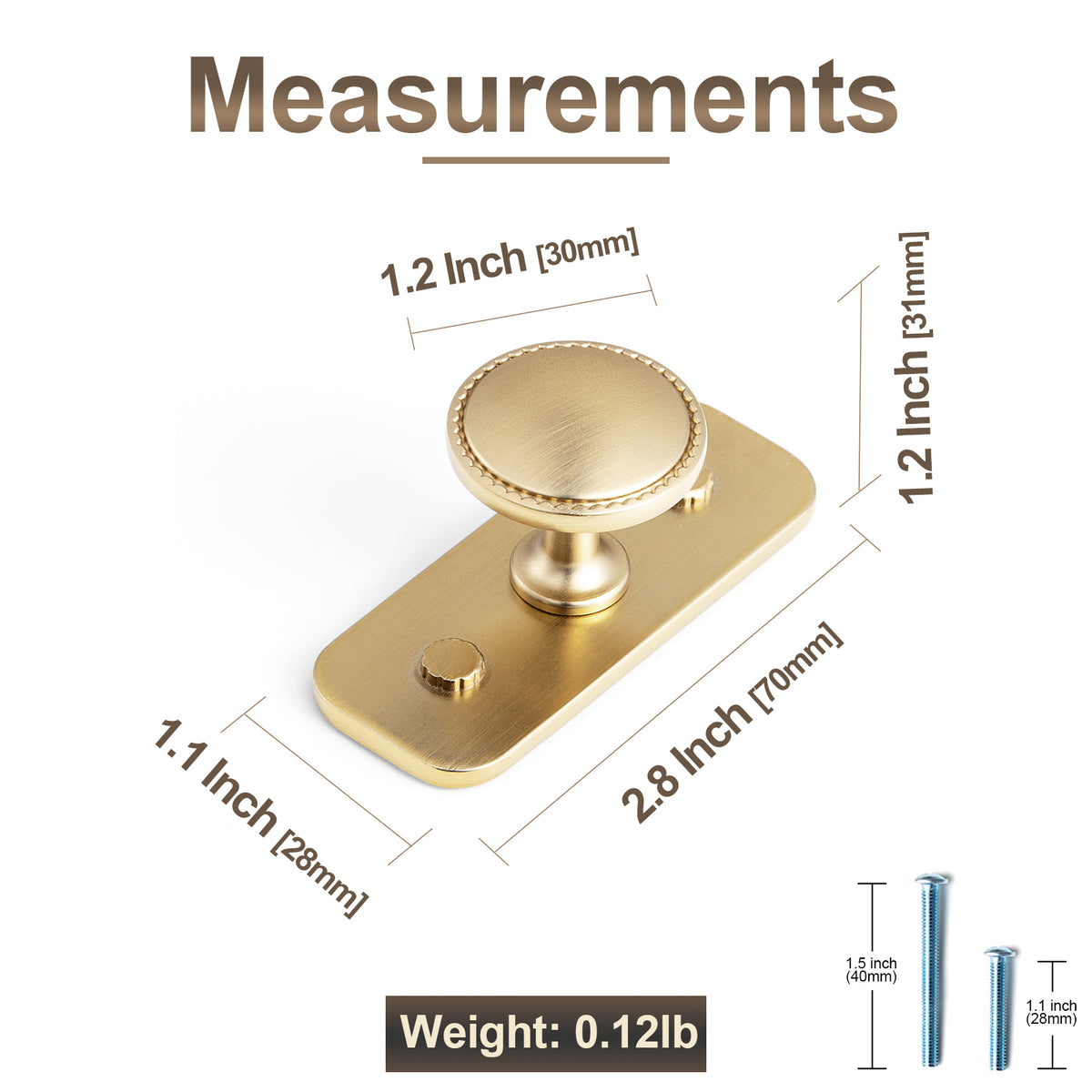 Classic Round Design Cabinet Knobs with Toothed Rim for Kitchen Drawers