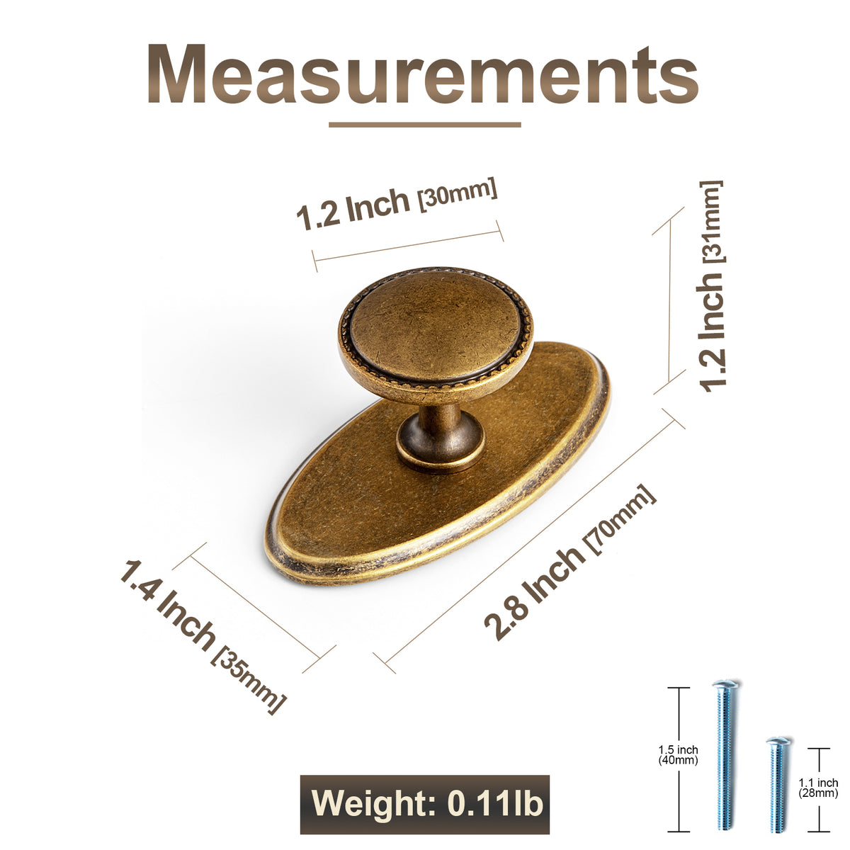 Classic Round Design Cabinet Knobs with Toothed Rim for Kitchen Drawers