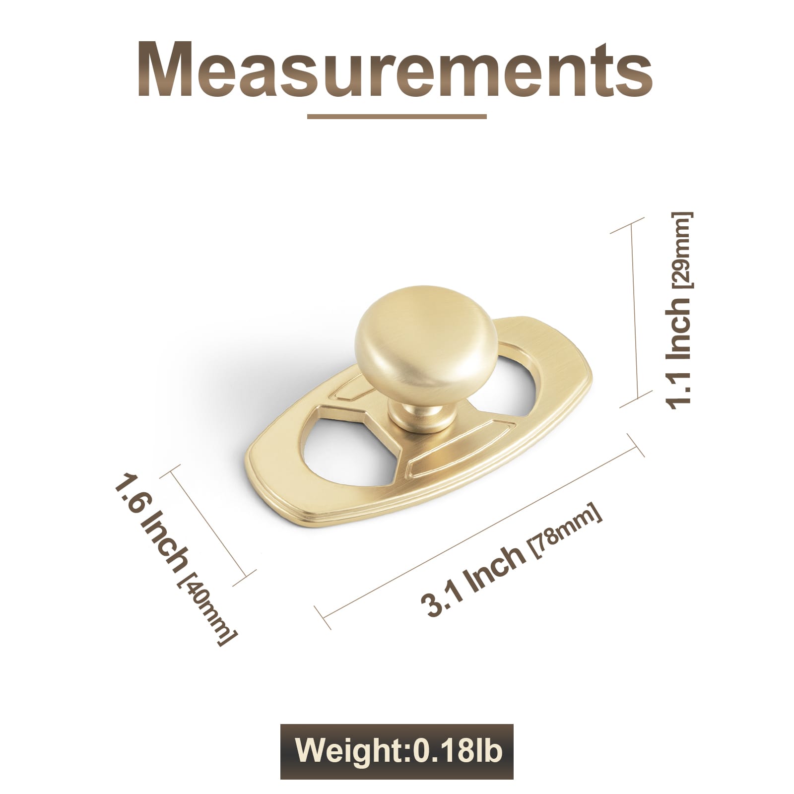 Goo-Ki 1.14" Diameter Mushroom Knob