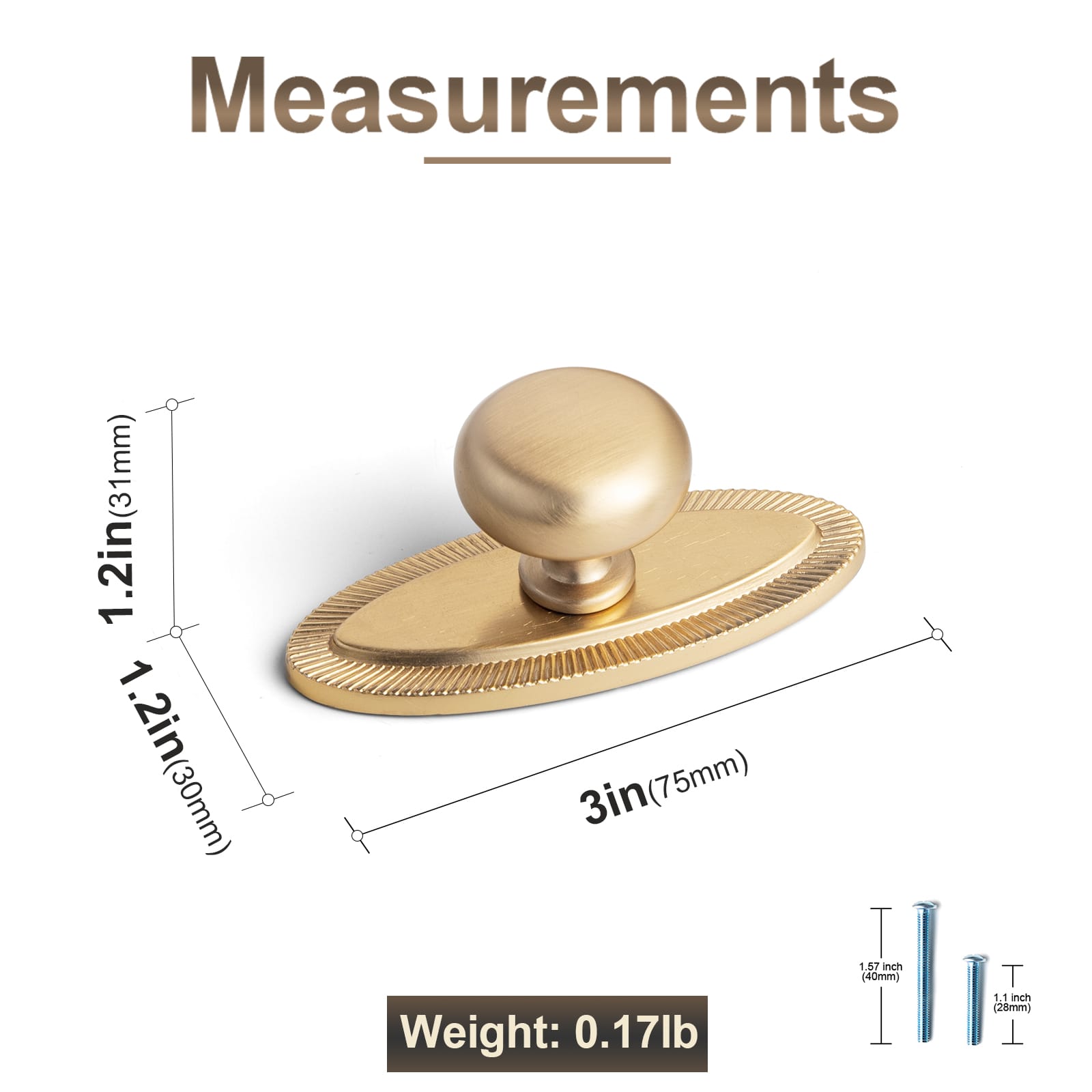 Goo-Ki 1.14" Diameter Mushroom Knob