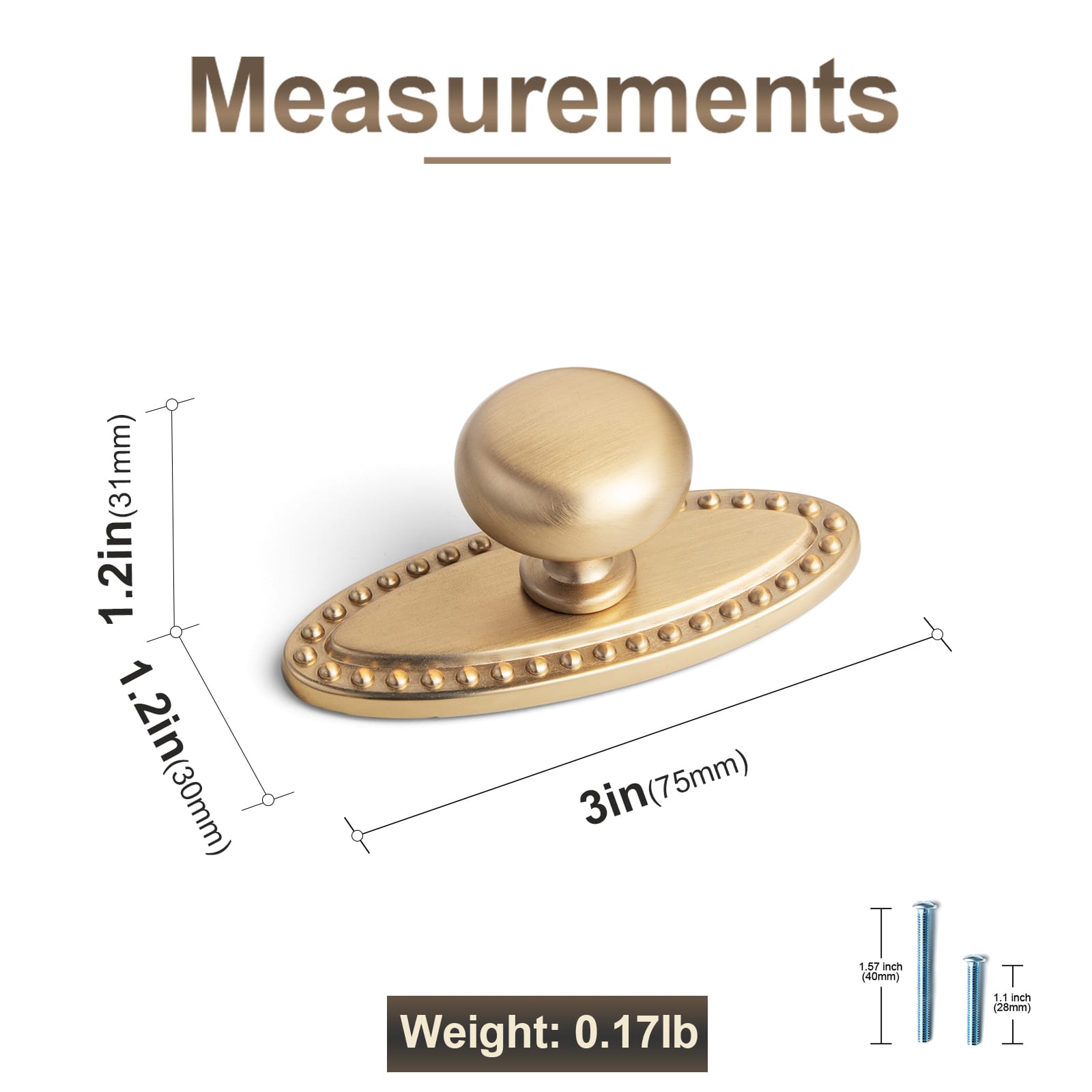 Goo-Ki 1.14" Diameter Mushroom Knob