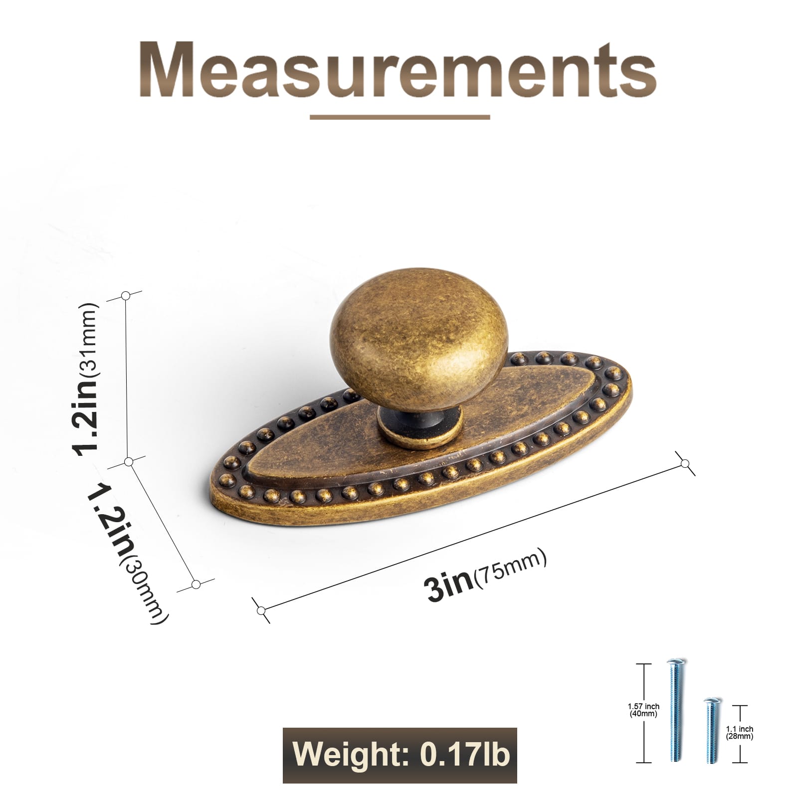 Goo-Ki 1.14" Diameter Mushroom Knob