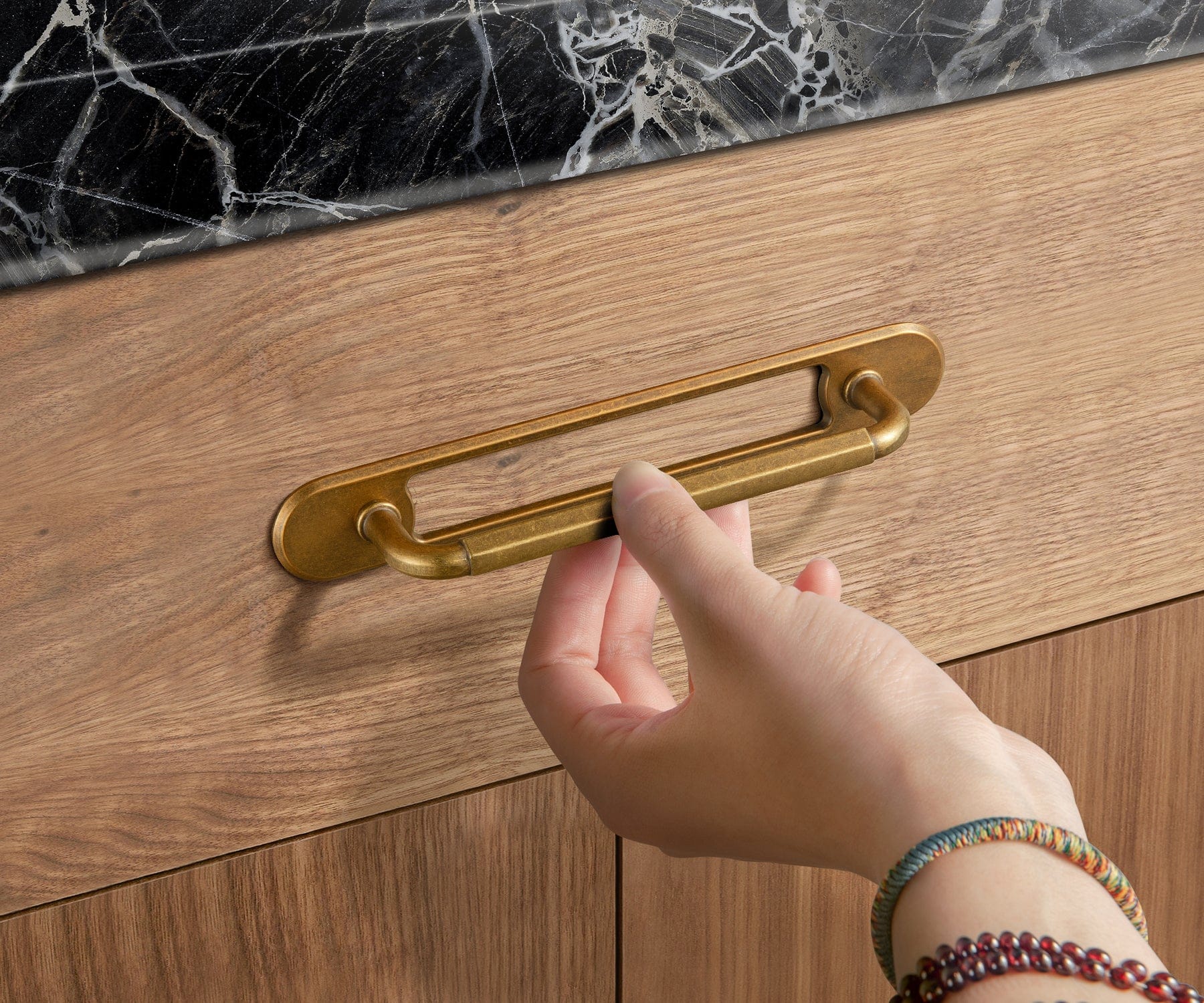Goo-Ki 2 Pack Affordable Luxury Vintage Drawer Pulls with Back Plates Set for Kitchen
