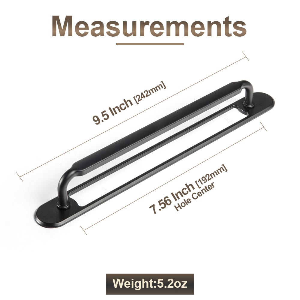 Goo-Ki 2 Pack Antique Brass Cabinet Pulls with Back Plate Zinc Alloy Drawer Handle with Long Back Plate