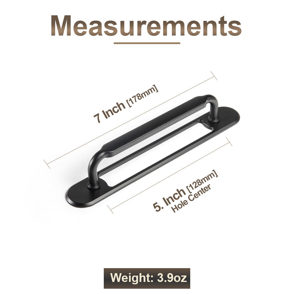 Goo-Ki 2 Pack Antique Brass Cabinet Pulls with Back Plate Zinc Alloy Drawer Handle with Long Back Plate