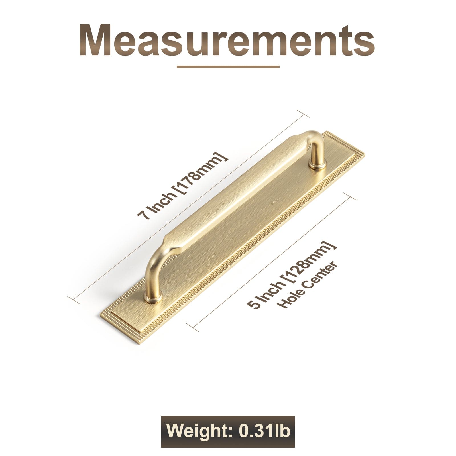 Goo-Ki 2 Pack Antique Brass Cabinet Pulls with Back Plate Zinc Alloy Drawer Handle with Long Back Plate