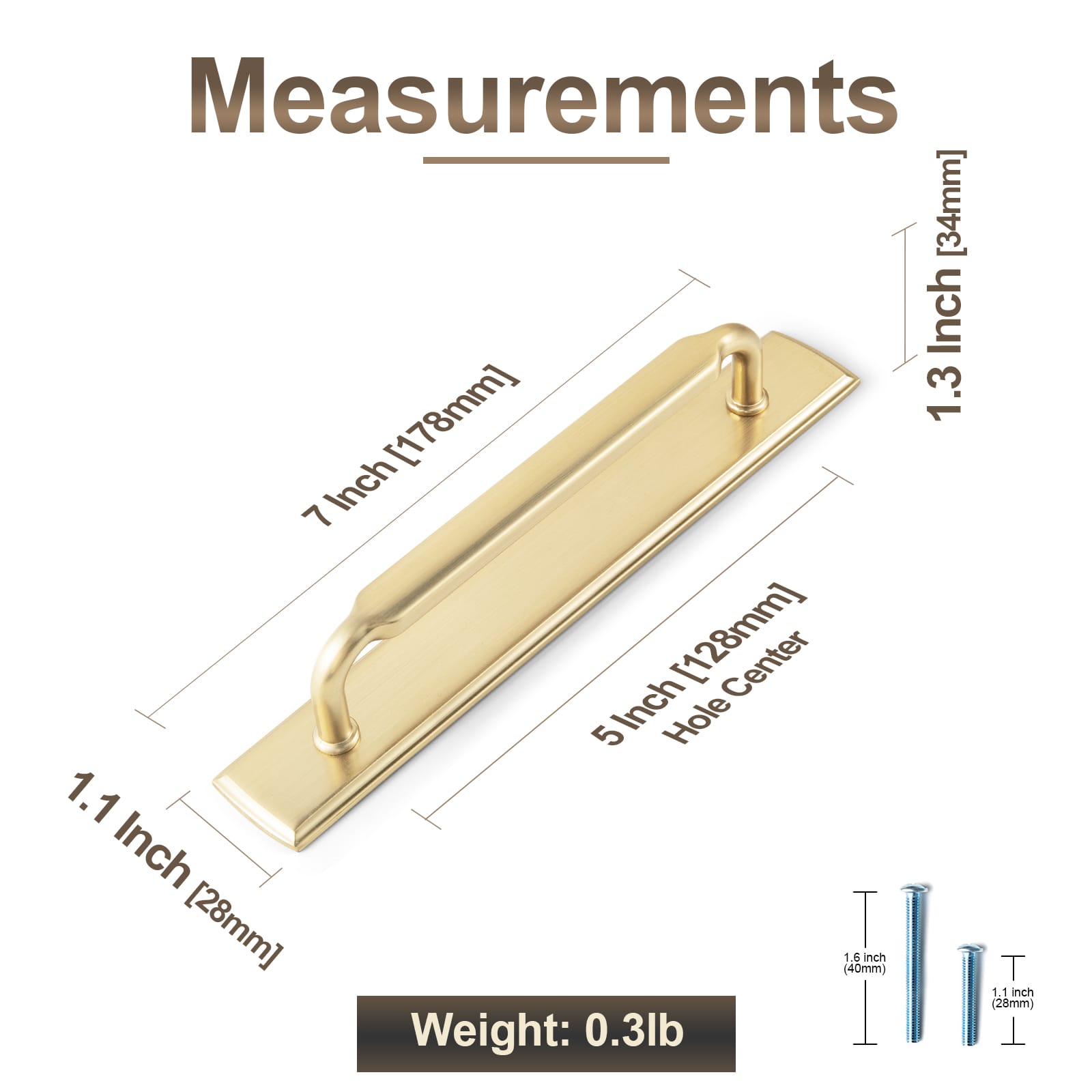 Goo-Ki 2 Pack Antique Brass Cabinet Pulls with Back Plate Zinc Alloy Drawer Handle with Long Back Plate