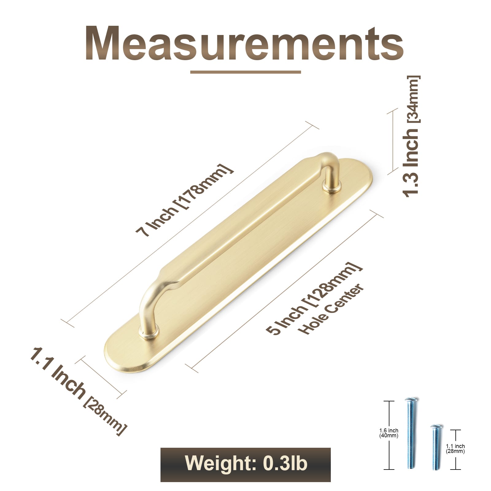 Goo-Ki 2 Pack Antique Brass Cabinet Pulls with Back Plate Zinc Alloy Drawer Handle with Long Back Plate