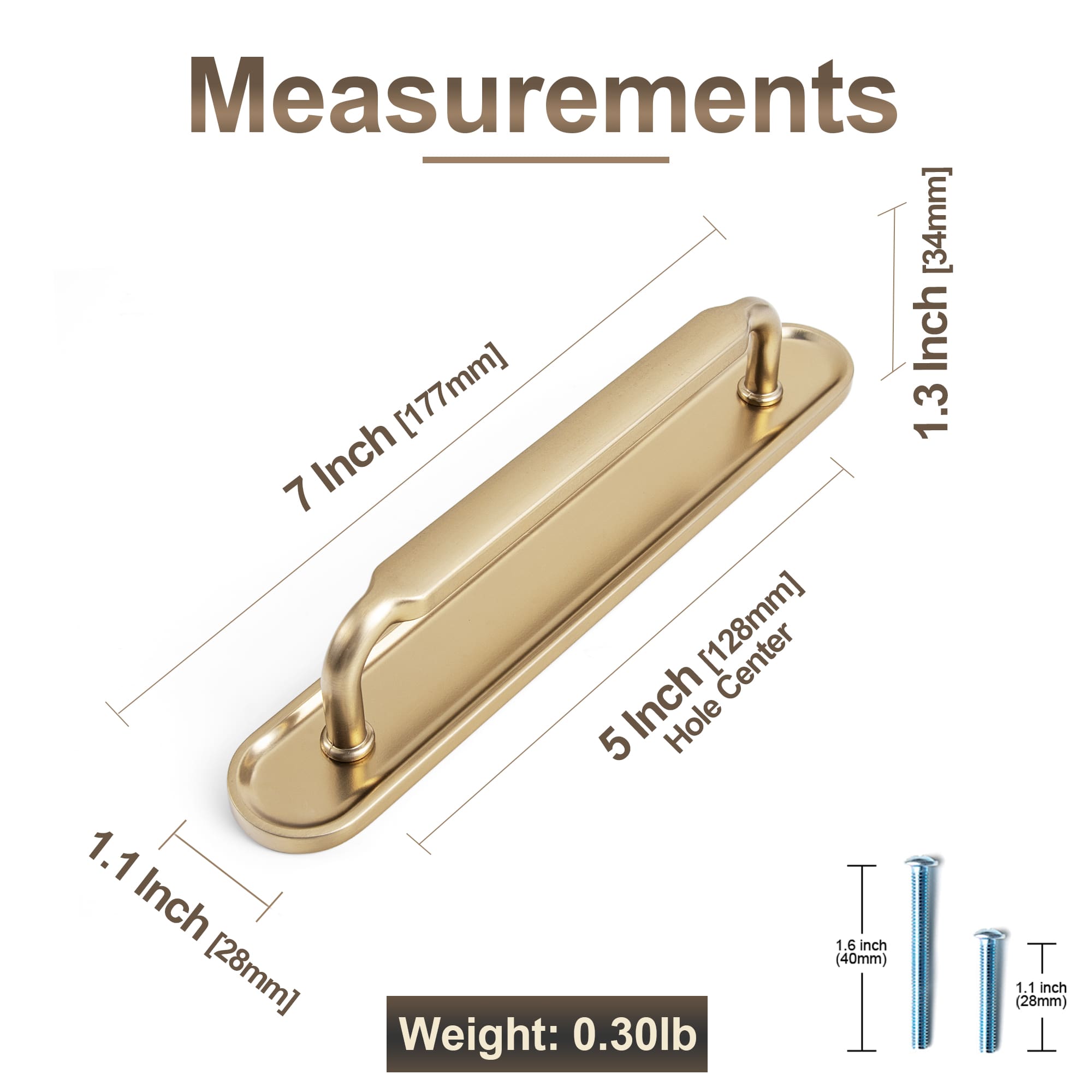 Goo-Ki 2 Pack Antique Brass Cabinet Pulls with Back Plate Zinc Alloy Drawer Handle with Long Back Plate
