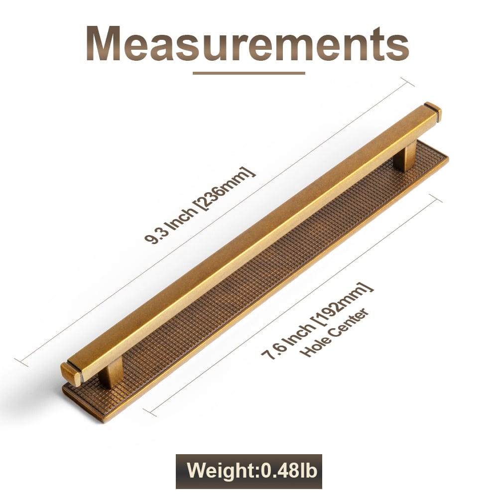 Goo-Ki 2 Pack Antique Brass Zinc Alloy Cabinet Pulls with Back Plate Kitchen Hardware Bar Handles