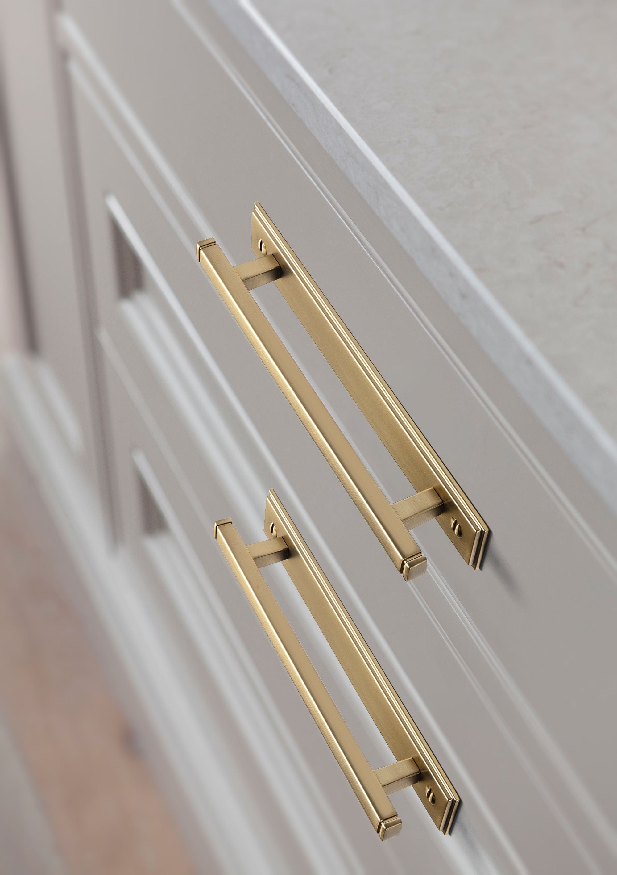 Goo-Ki 2 Pack Antique Brass Zinc Alloy Cabinet Pulls with Back Plate Kitchen Hardware Bar Handles