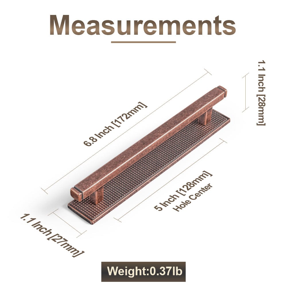 Goo-Ki 2 Pack Antique Brass Zinc Alloy Cabinet Pulls with Back Plate Kitchen Hardware Bar Handles