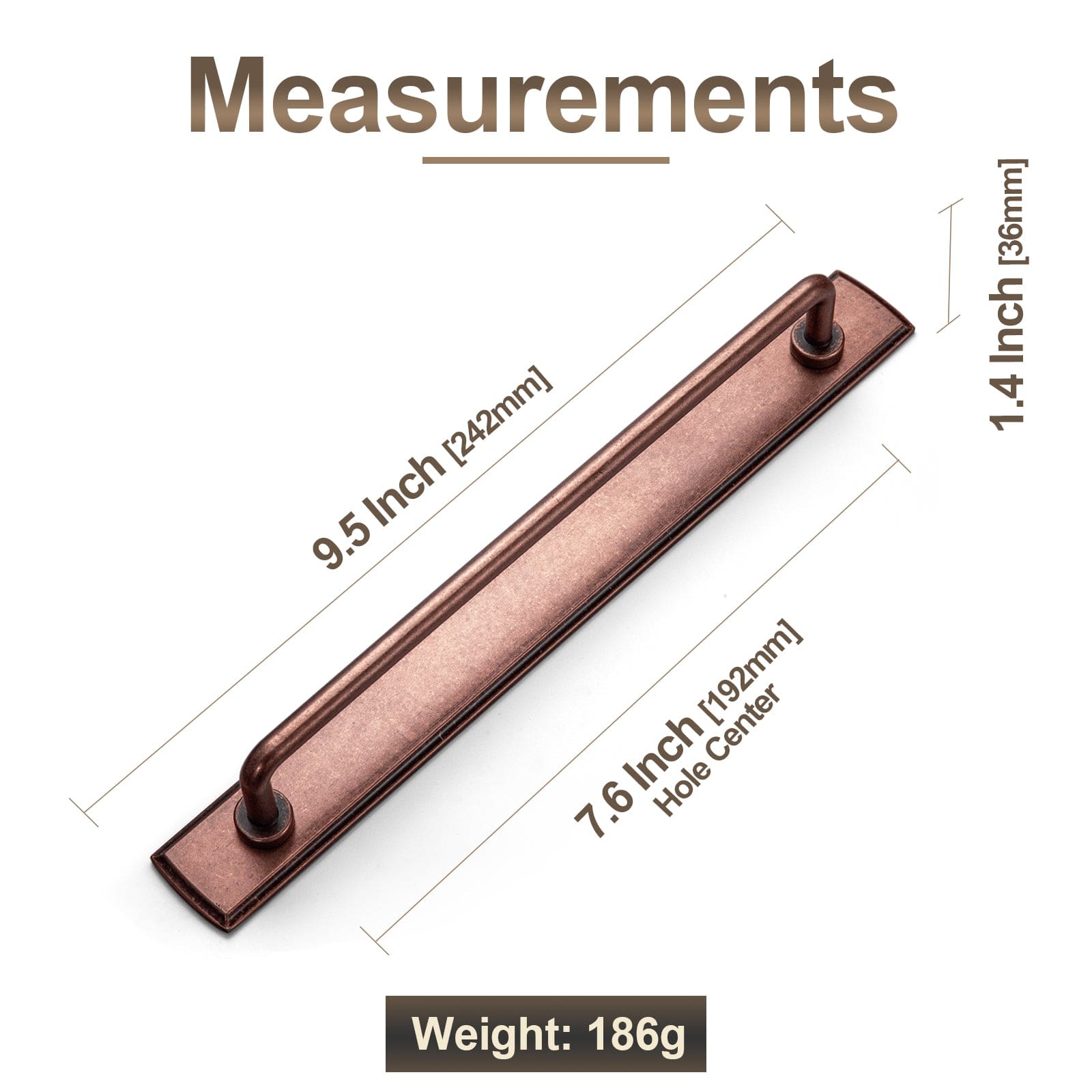 Goo-Ki 2 Pack Cabinet Bar Pulls with Back Plate Vintage Drawer Handles Home Improvement Hardware
