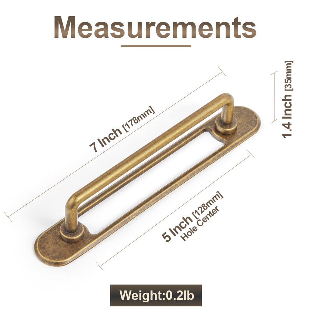 Goo-Ki 2 Pack Cabinet Bar Pulls with Back Plate Vintage Drawer Handles Home Improvement Hardware
