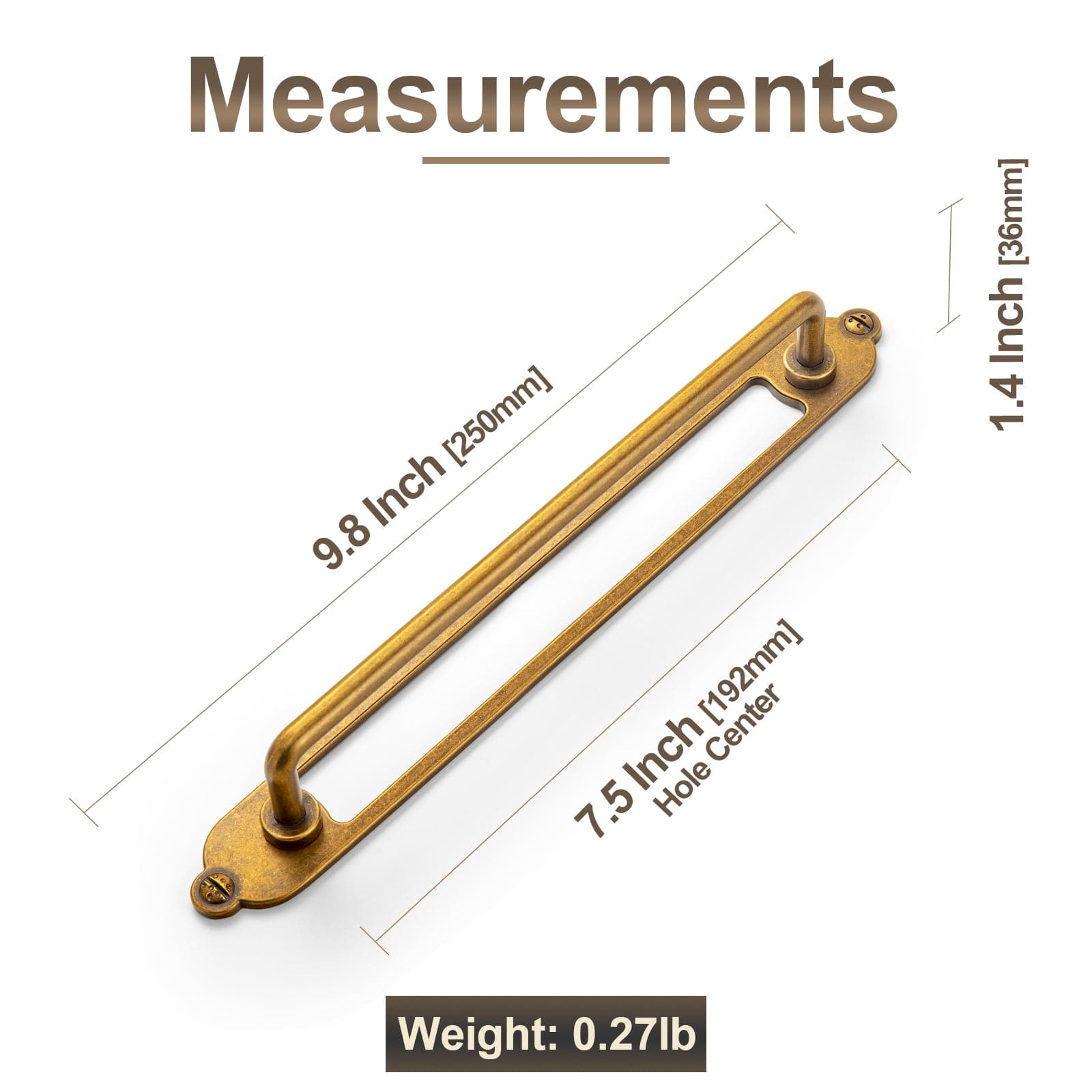 Goo-Ki 2 Pack Cabinet Bar Pulls with Back Plate Vintage Drawer Handles Home Improvement Hardware