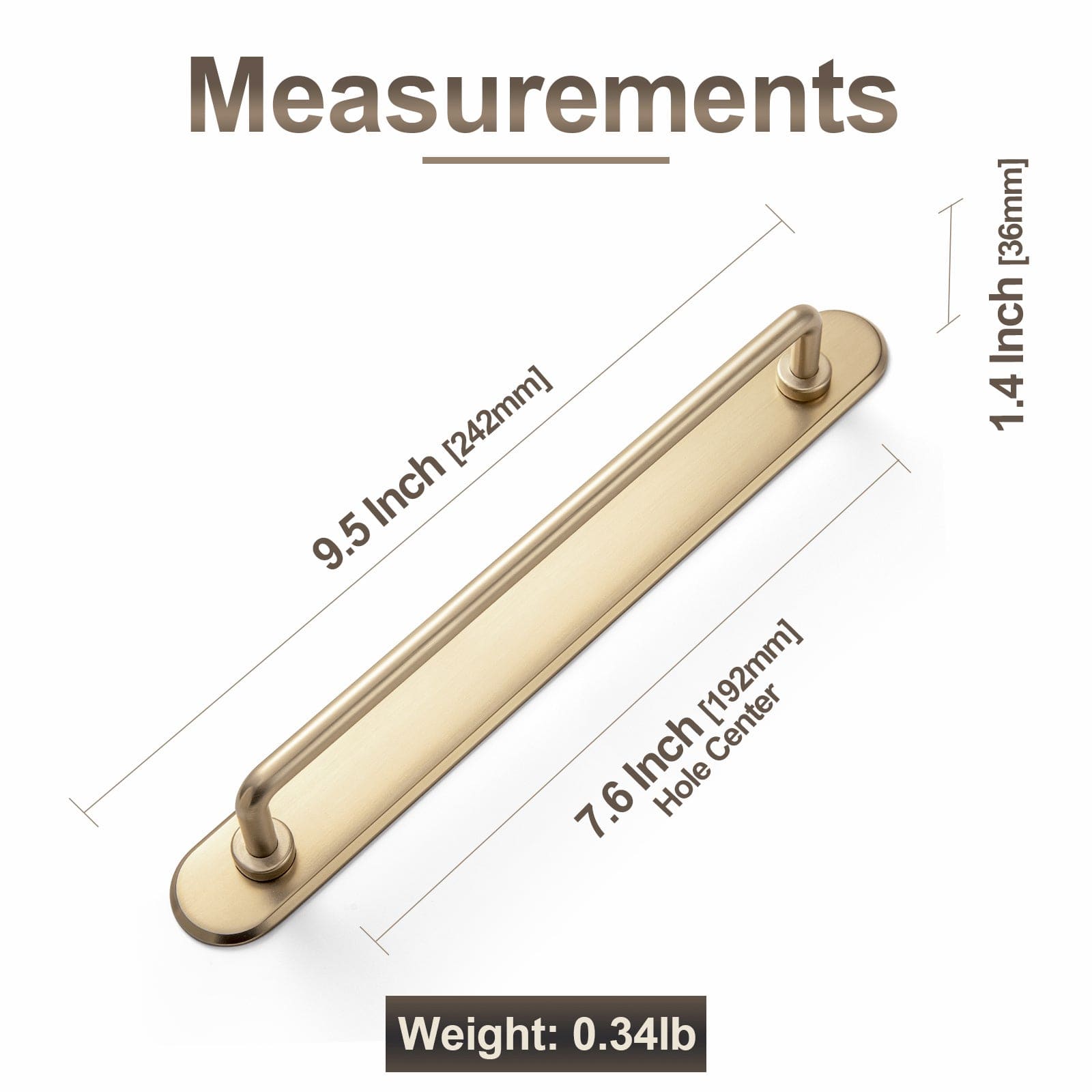 Goo-Ki 2 Pack Cabinet Bar Pulls with Back Plate Vintage Drawer Handles Home Improvement Hardware