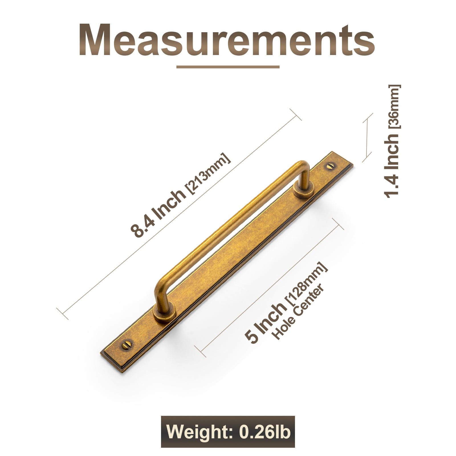 Goo-Ki 2 Pack Cabinet Bar Pulls with Back Plate Vintage Drawer Handles Home Improvement Hardware