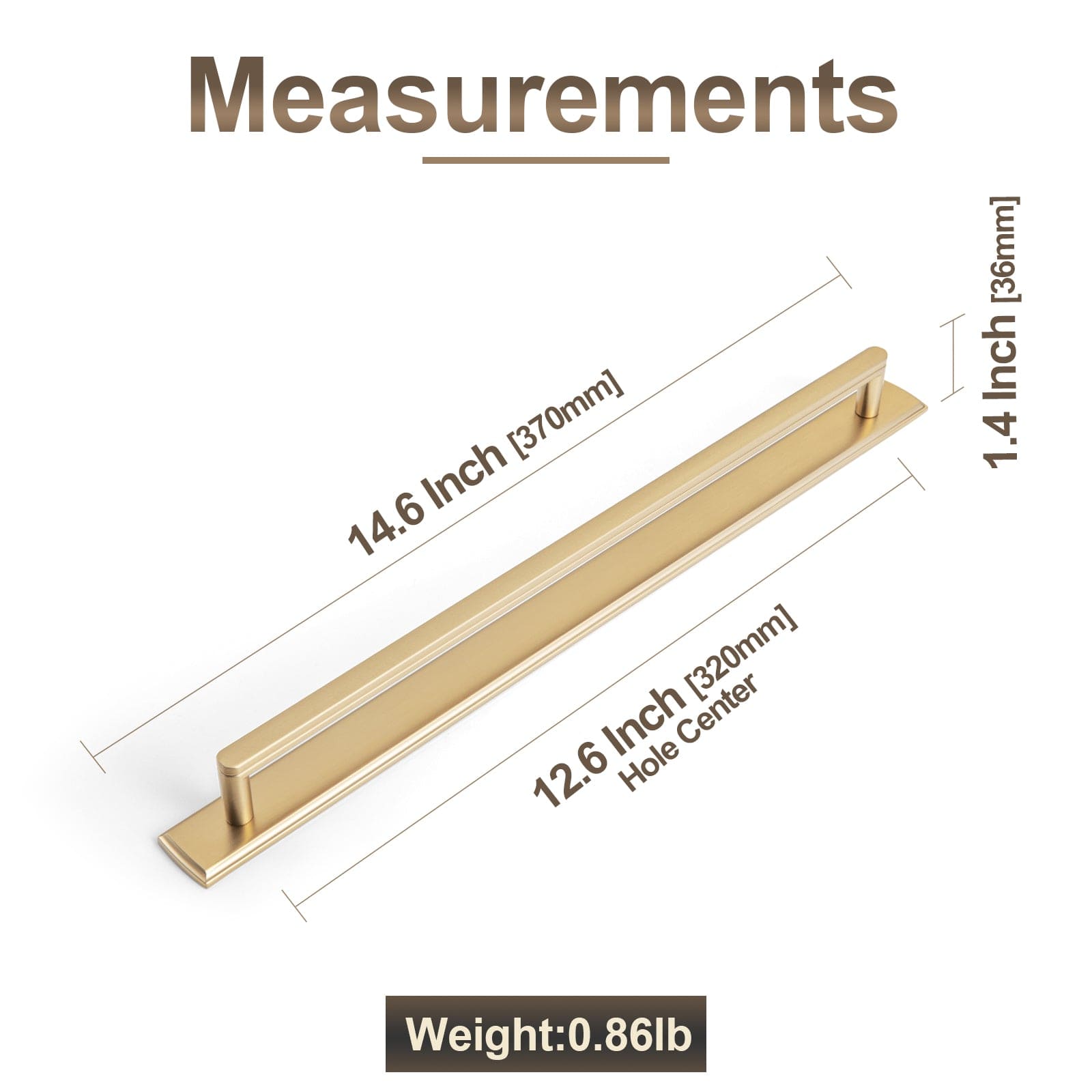 Goo-Ki 2 Pack Cabinet Handles with Back Plate Vintage Kitchen Drawer Pulls with Subtle Curves