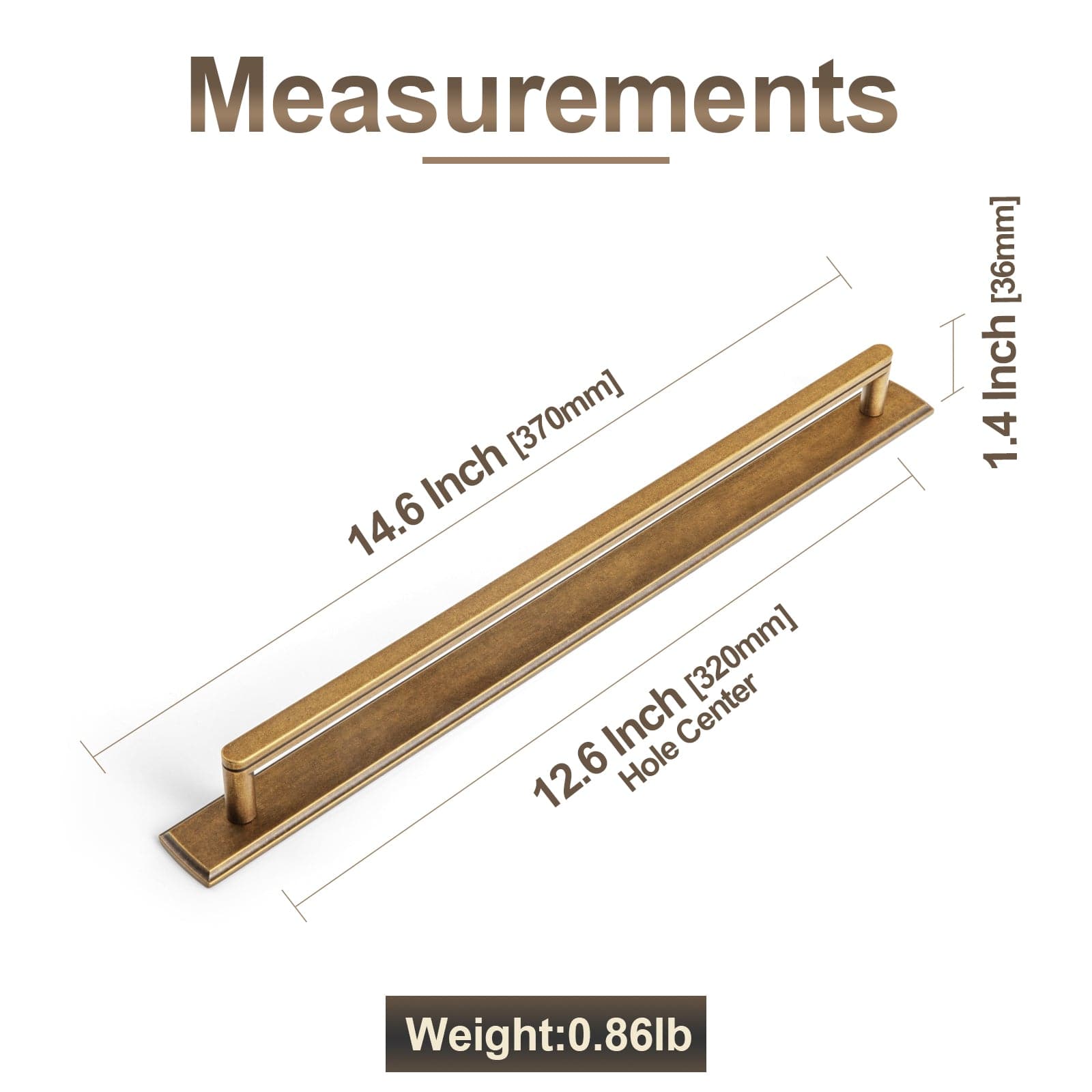 Goo-Ki 2 Pack Cabinet Handles with Back Plate Vintage Kitchen Drawer Pulls with Subtle Curves