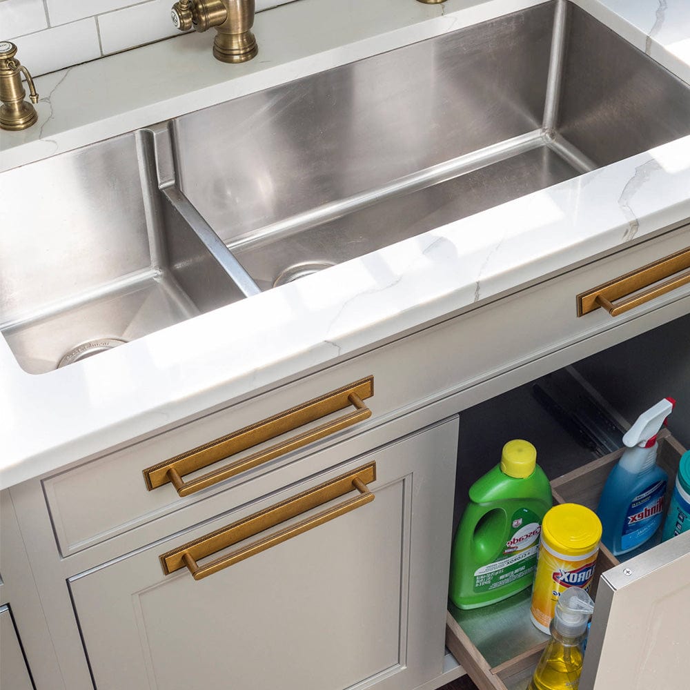 Goo-Ki 2 Pack Cabinet Handles with Back Plate Vintage Kitchen Drawer Pulls with Subtle Curves